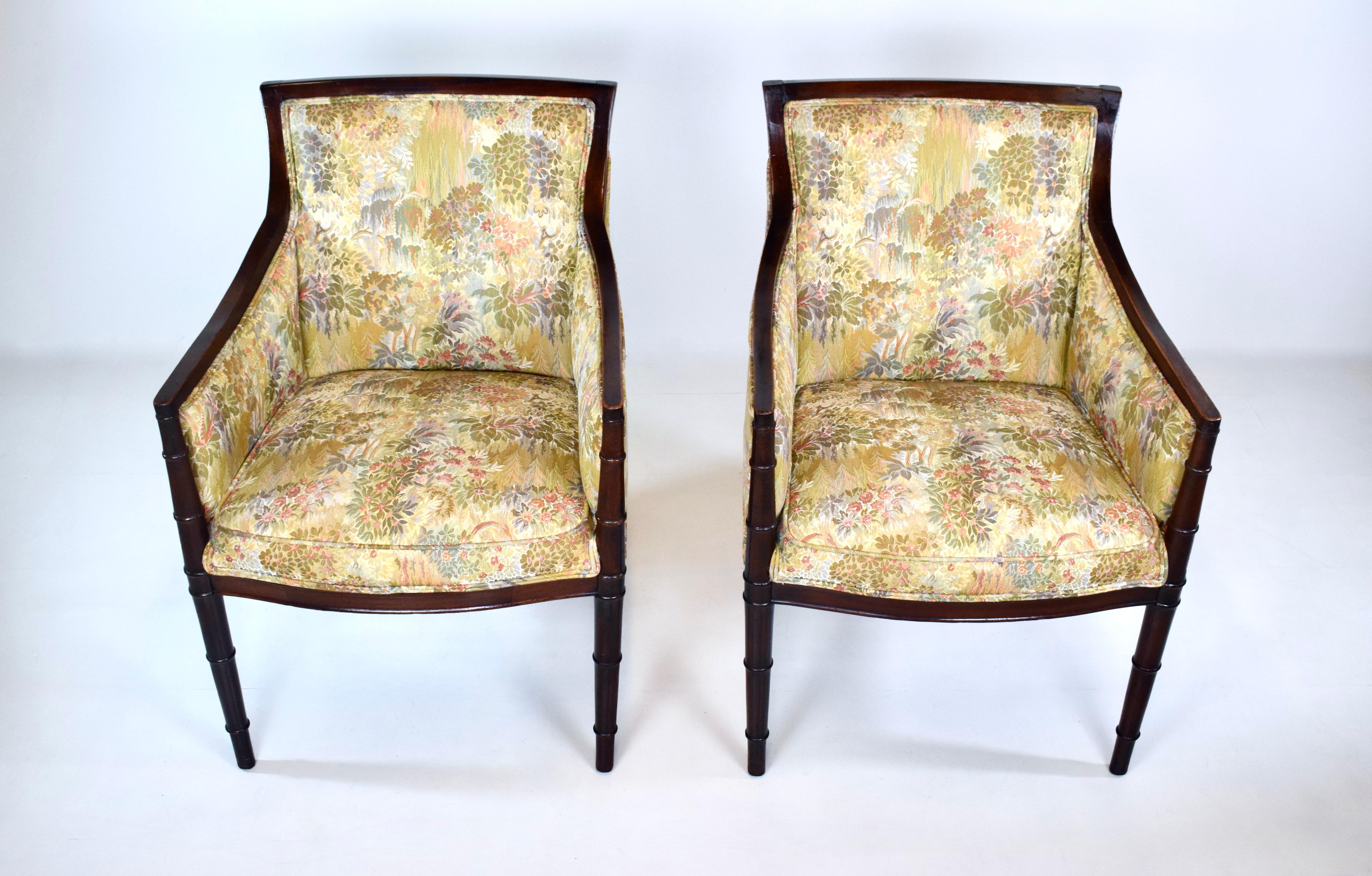 Americano Sedie da salotto in stile Regency in mogano, coppia in vendita