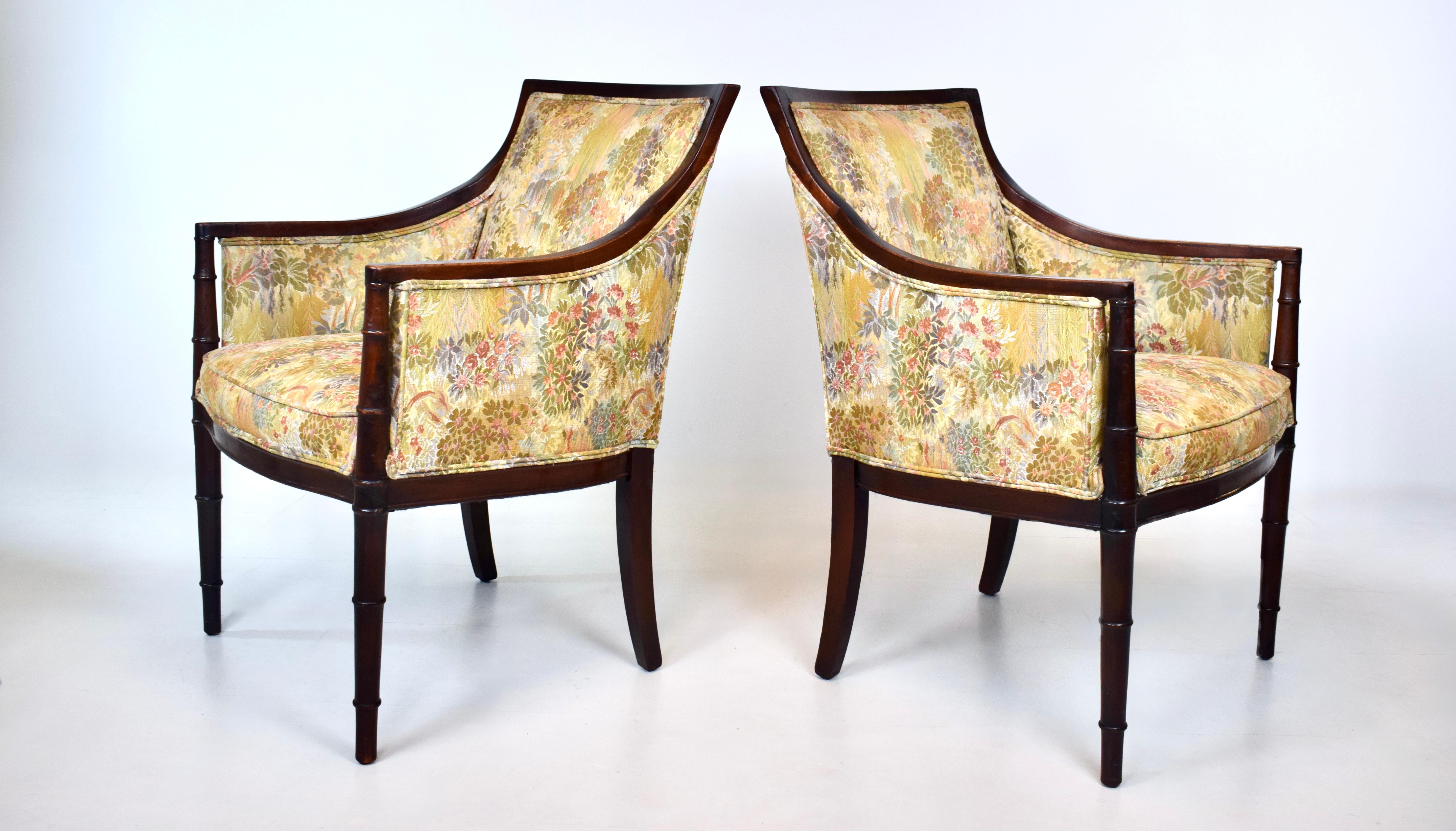 Sedie da salotto in stile Regency in mogano, coppia In condizioni buone in vendita a Southampton, NJ