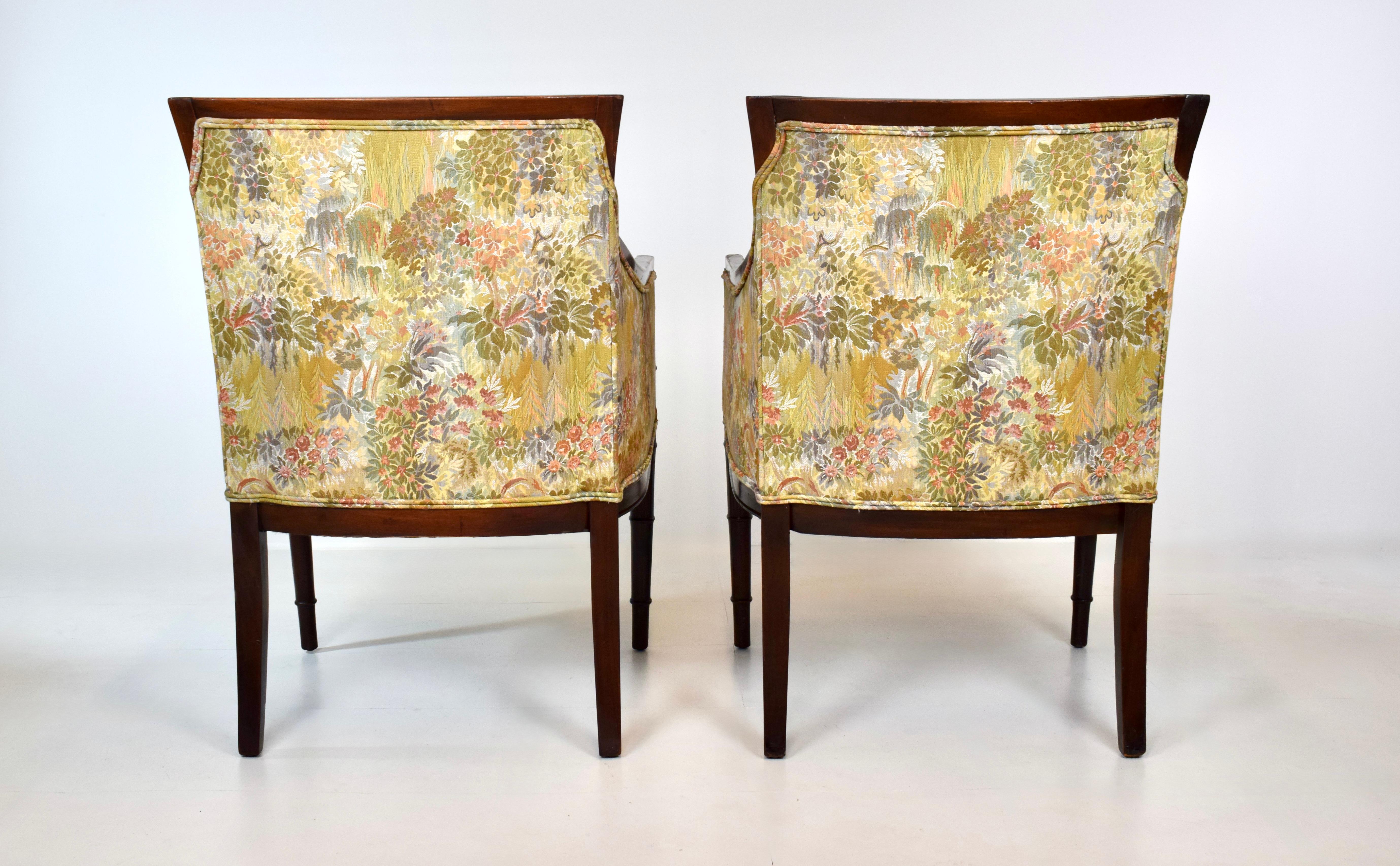 Sedie da salotto in stile Regency in mogano, coppia in vendita 1