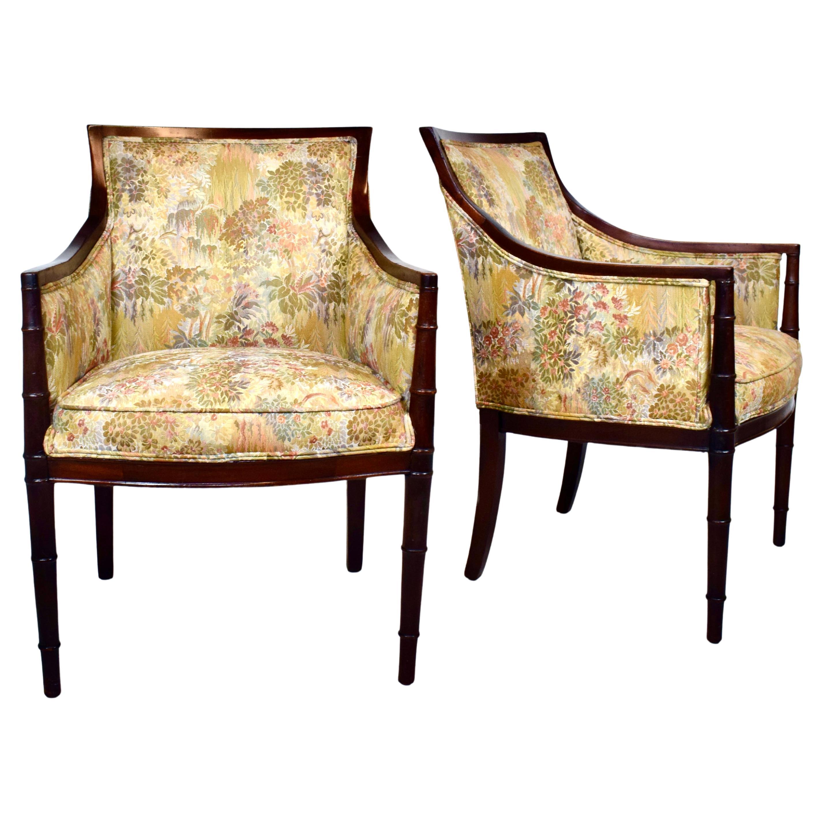 Sedie da salotto in stile Regency in mogano, coppia in vendita