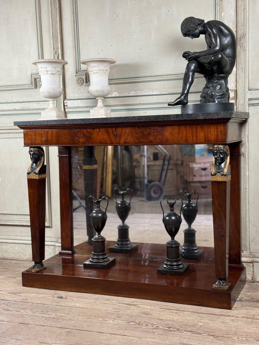 Mahogany ‘retour D'Égypte’ console table, early 19th century For Sale 7