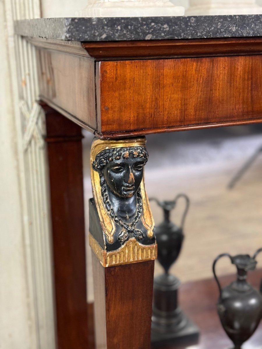 French Mahogany ‘retour D'Égypte’ console table, early 19th century For Sale