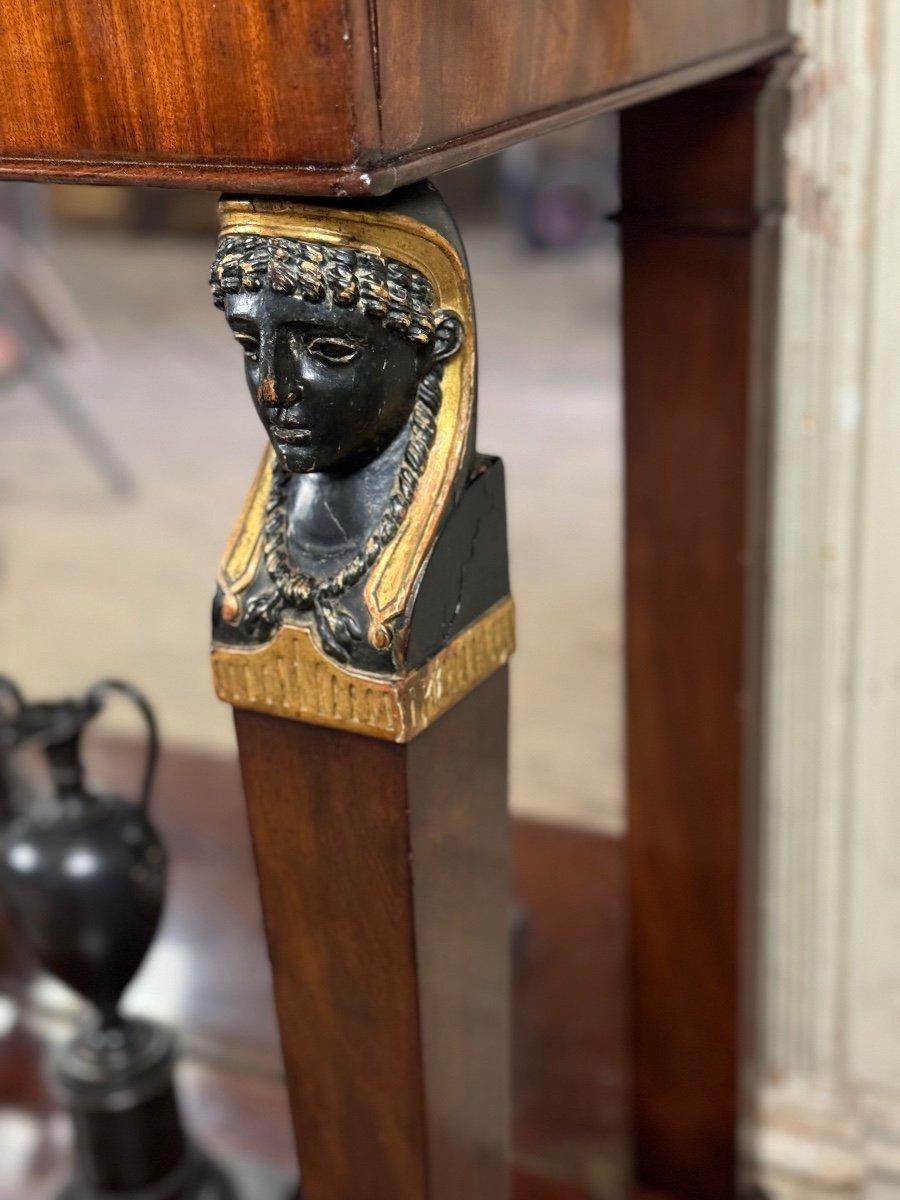 Mahogany ‘retour D'Égypte’ console table, early 19th century In Good Condition For Sale In Honnelles, WHT