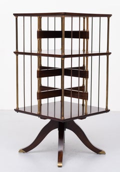 Mahogany Revolving Book Case, France, 1950s