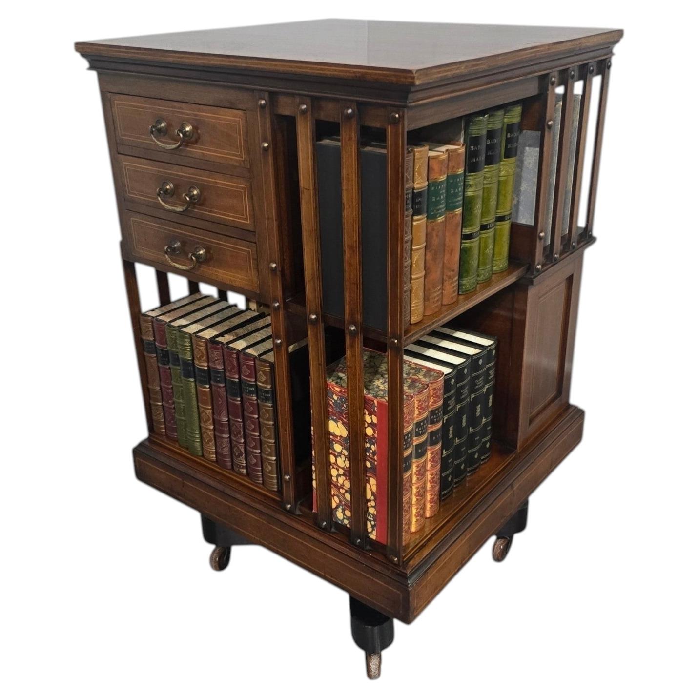 Mahogany Revolving Bookcase by Maples