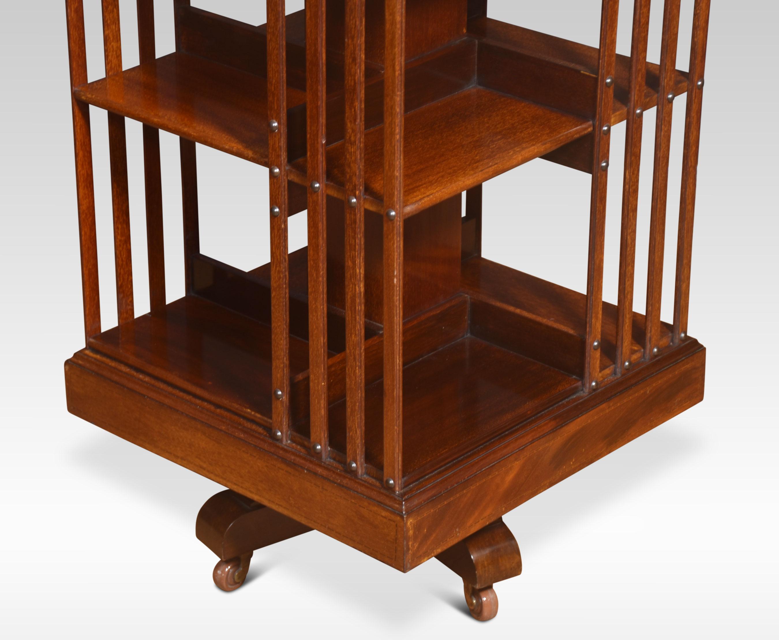 Mahogany revolving bookcase In Good Condition For Sale In Cheshire, GB