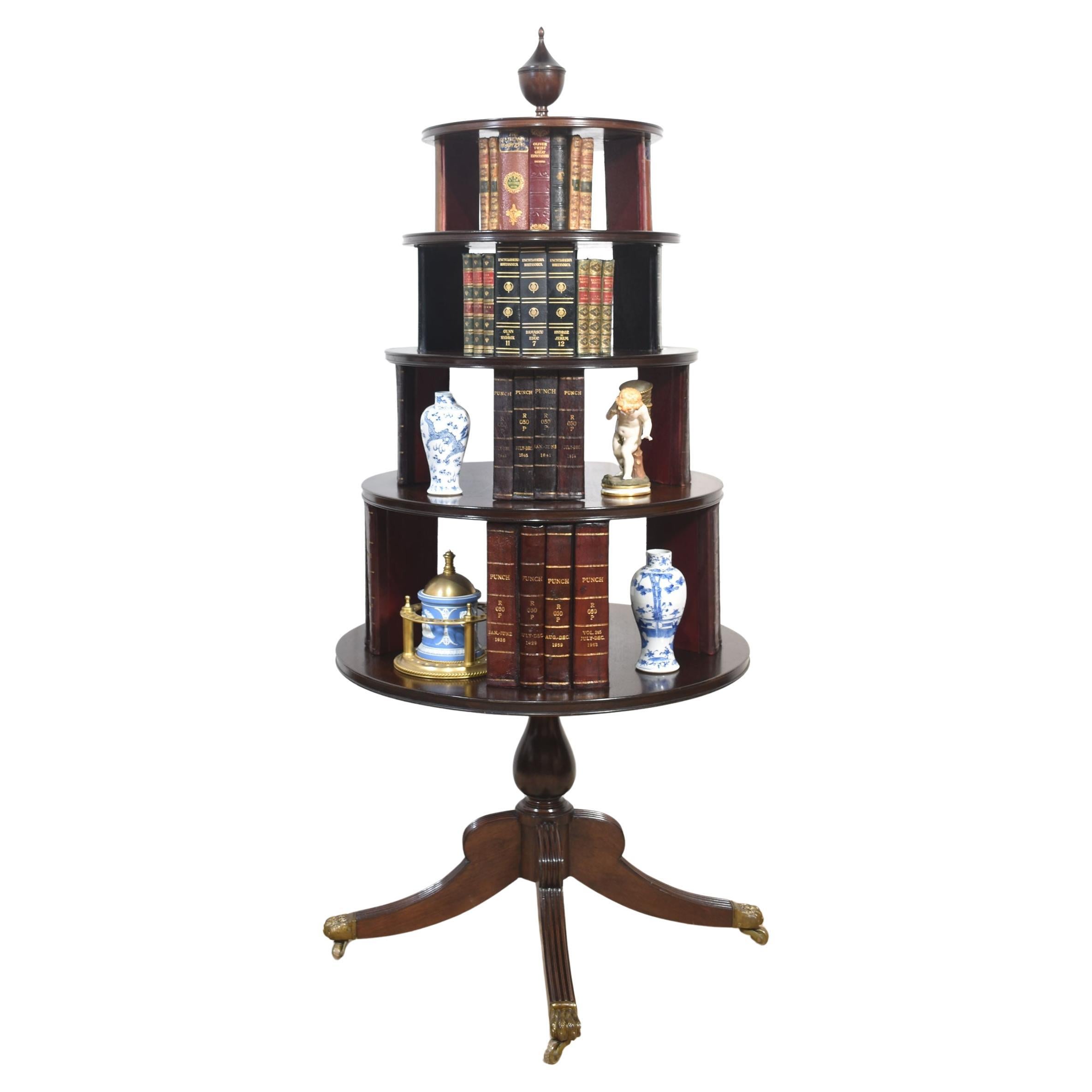 Drehbarer Bücherschrank aus Mahagoni