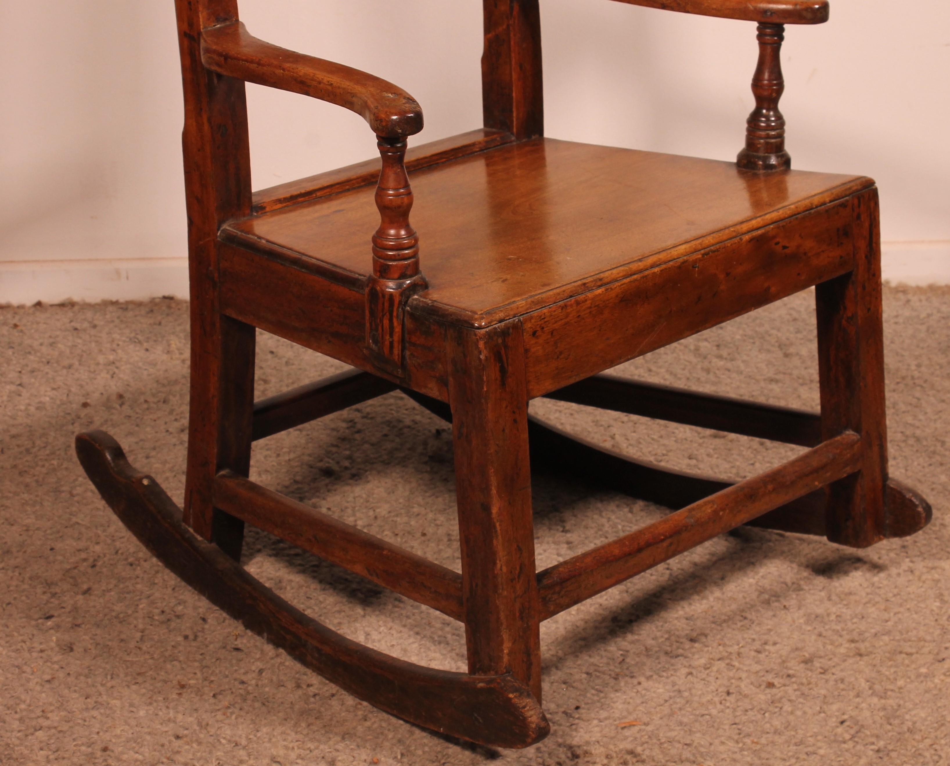 Georgien Chaise à bascule en acajou - 18ème siècle - Pays de Galles en vente
