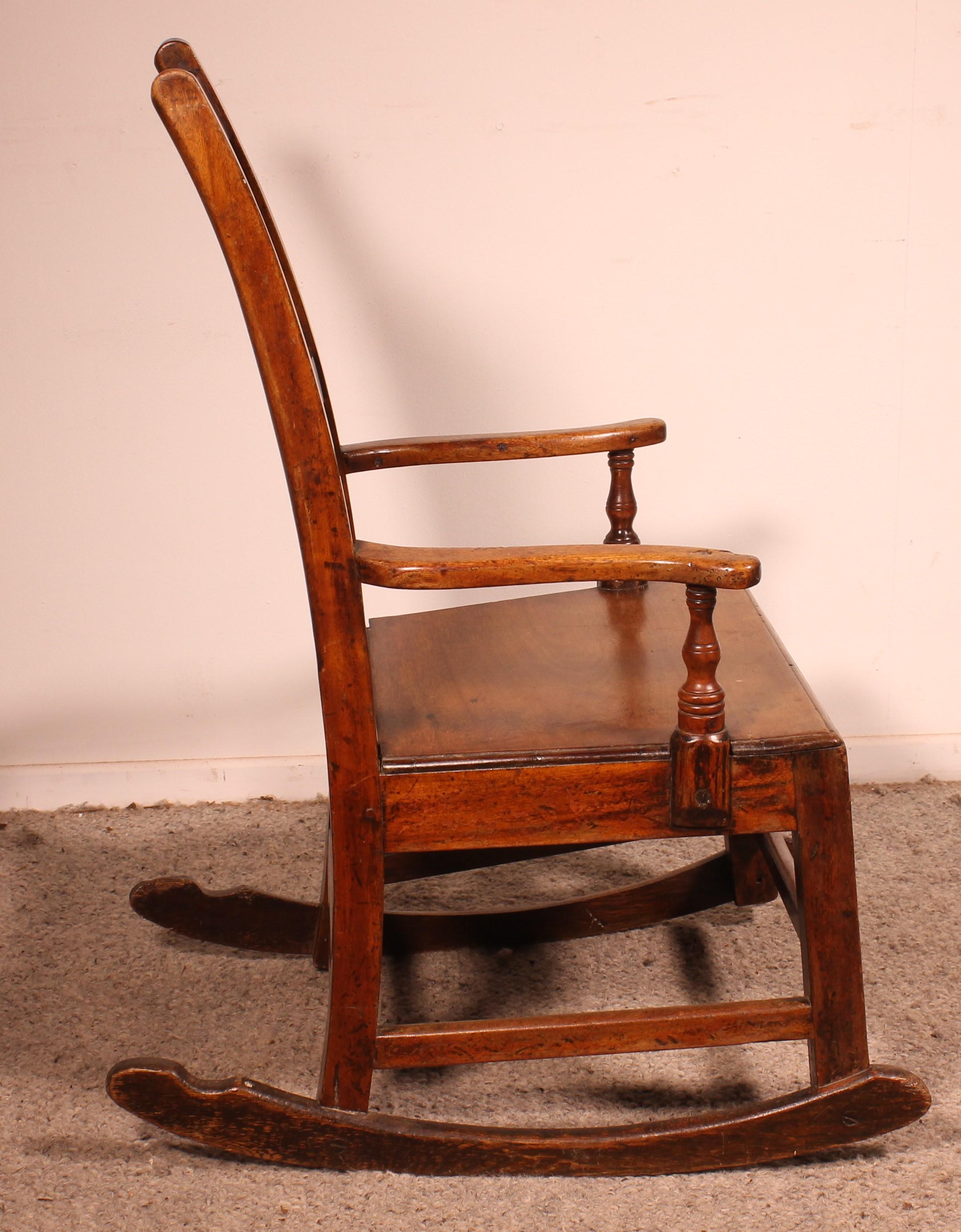 Gallois Chaise à bascule en acajou - 18ème siècle - Pays de Galles en vente