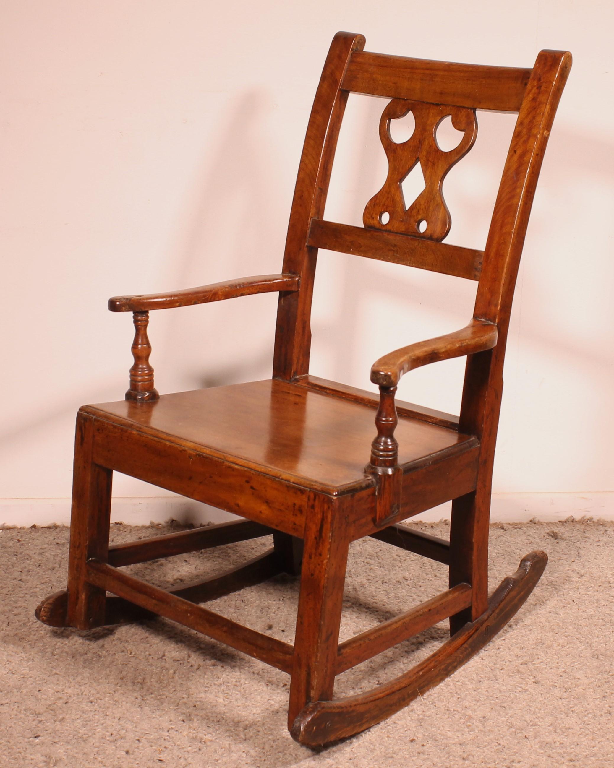 Chaise à bascule en acajou - 18ème siècle - Pays de Galles en vente 2