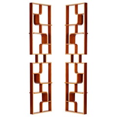 Mahogany Room Divider by Ludvik Volak for Holesov, 1960s, Restored, Set of Two