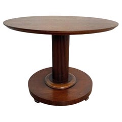 Table d'appoint ronde de designer en acajou par Lane