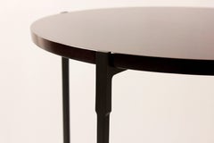 Mahogany Round Side Table with Sculptural Foot Structure
