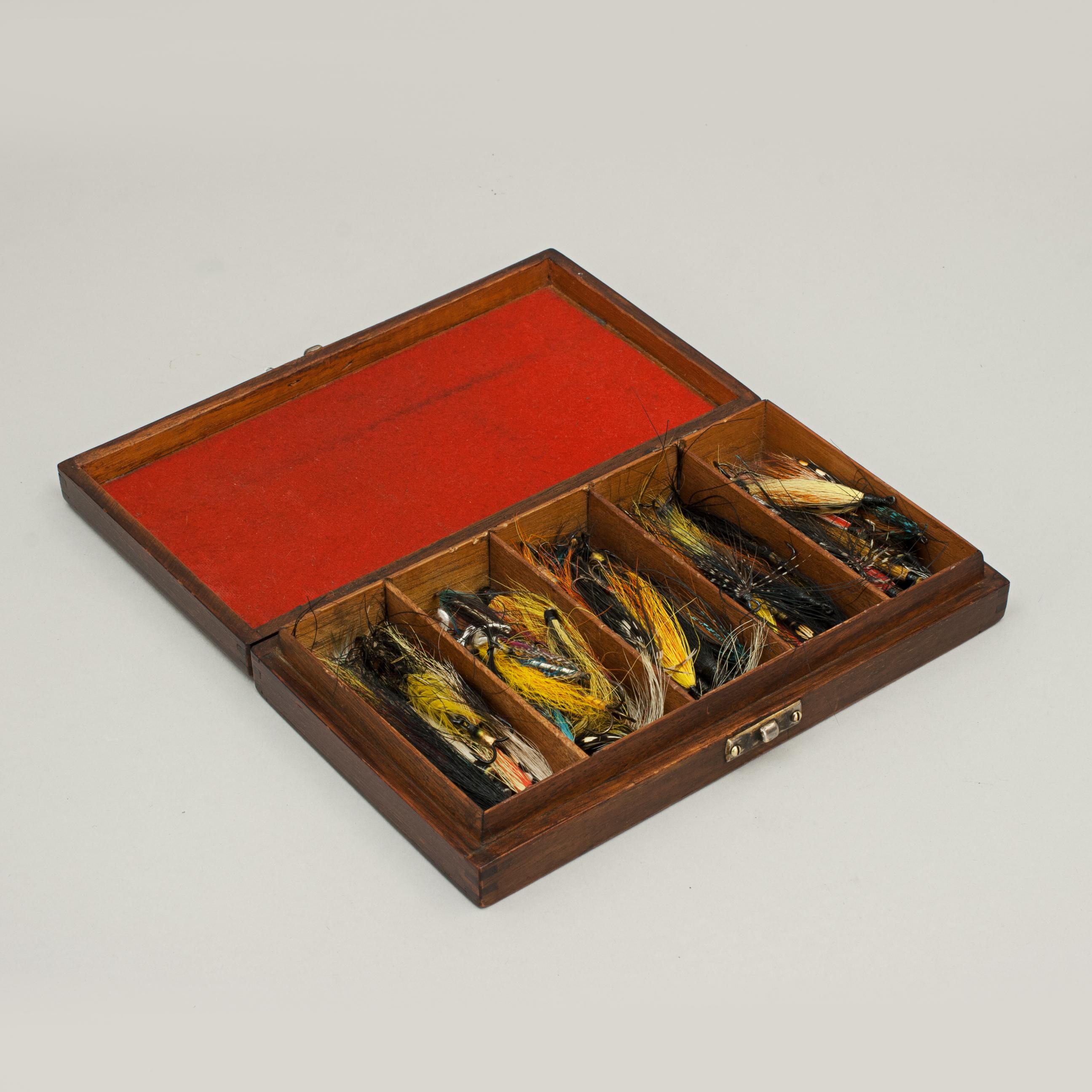 English Mahogany Salmon Fishing Fly Box, Hardy's Fishing Tackle