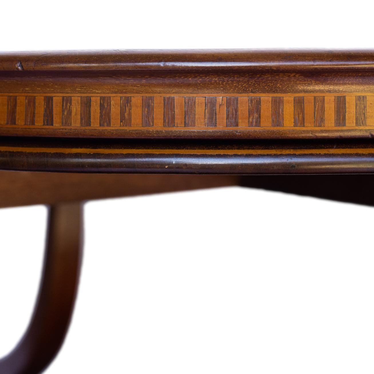 Glass Mahogany & Satinwood Two-Tier Serving Table, Removable Tray, English, ca. 1880 For Sale