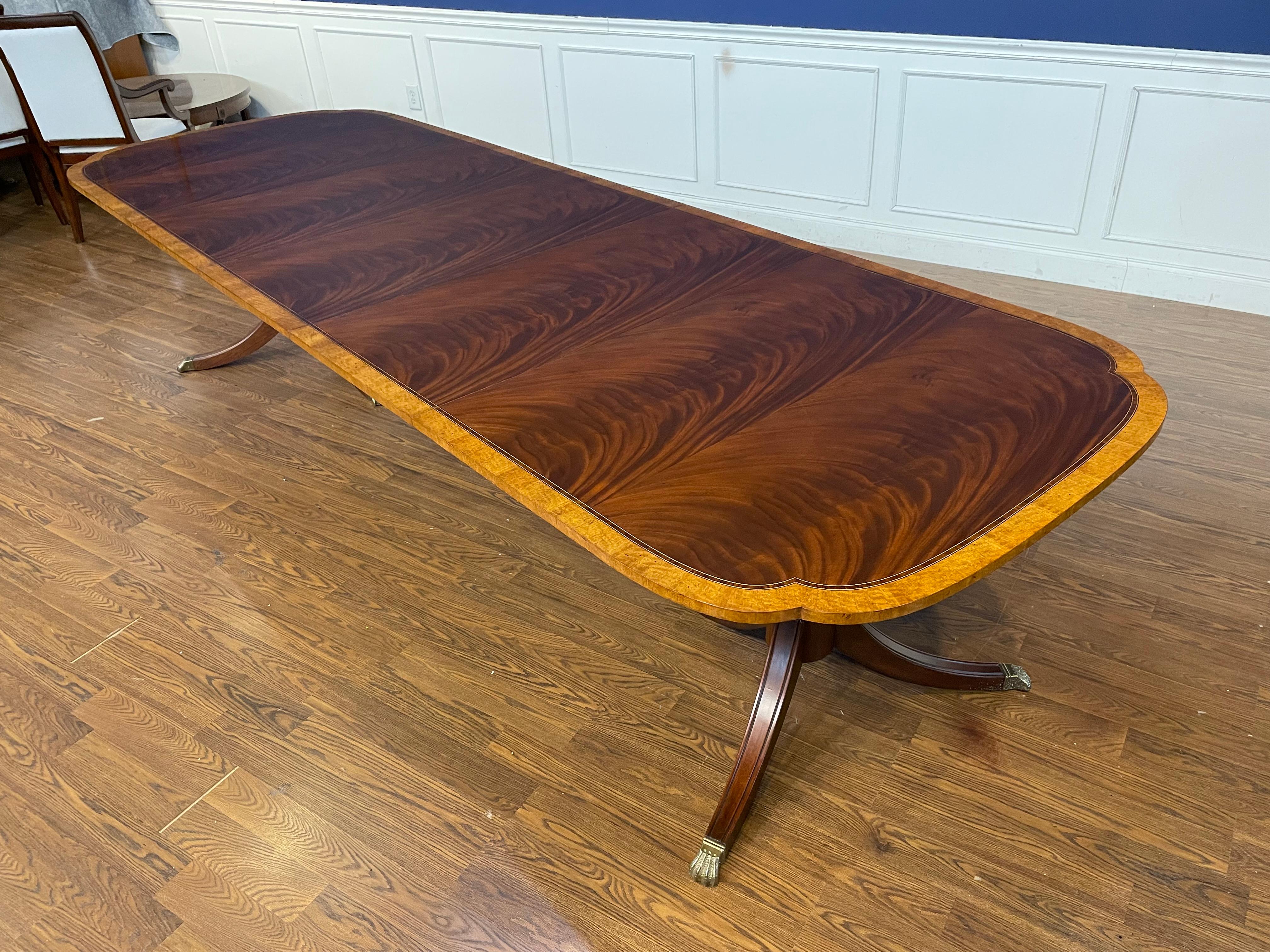 Mahogany Scallop Cornered Dining Table by Leighton Hall - Showroom Sample In Good Condition In Suwanee, GA