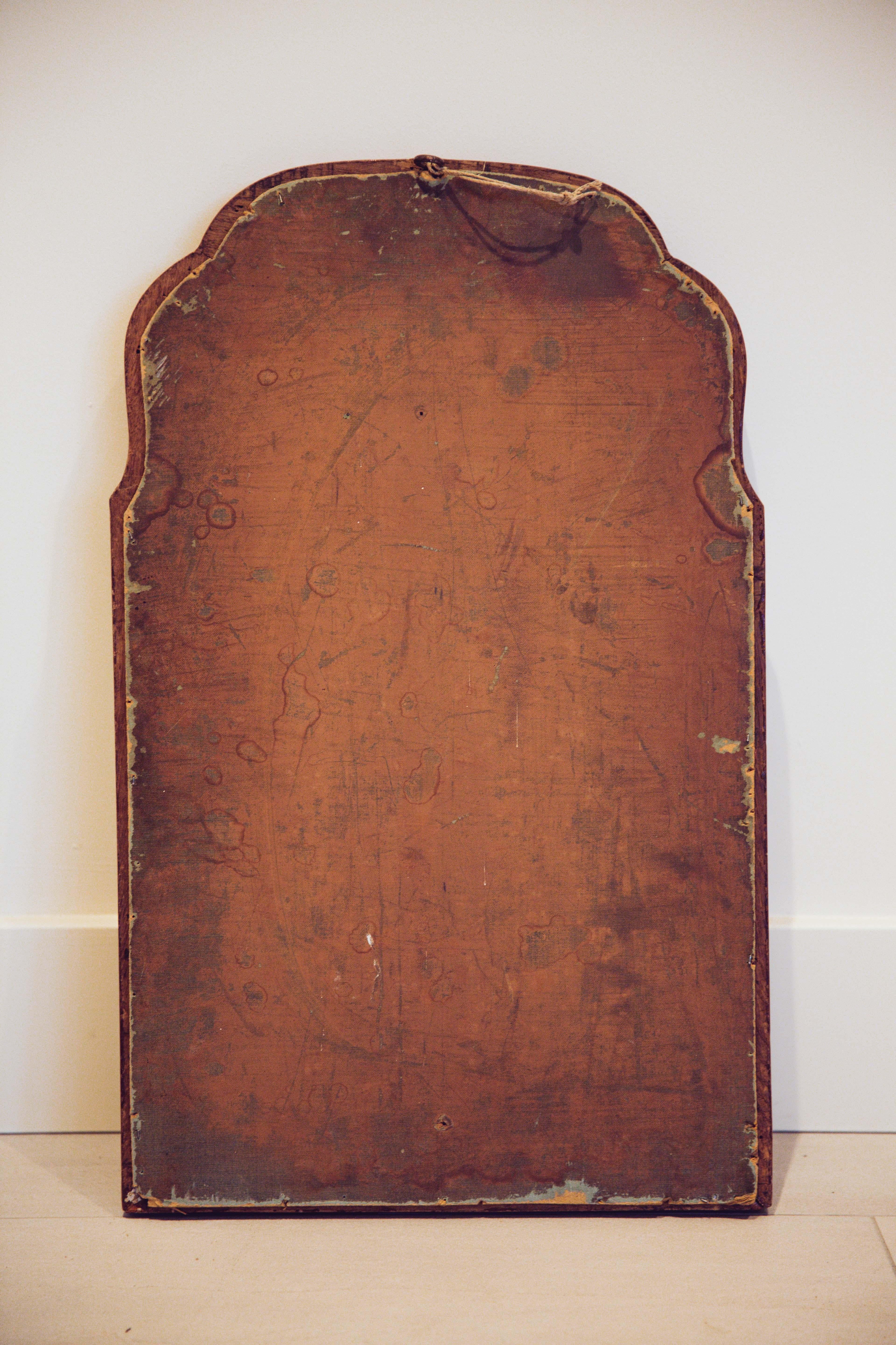 Mid-20th Century Mahogany Scalloped Bevelled Wall Mirror For Sale