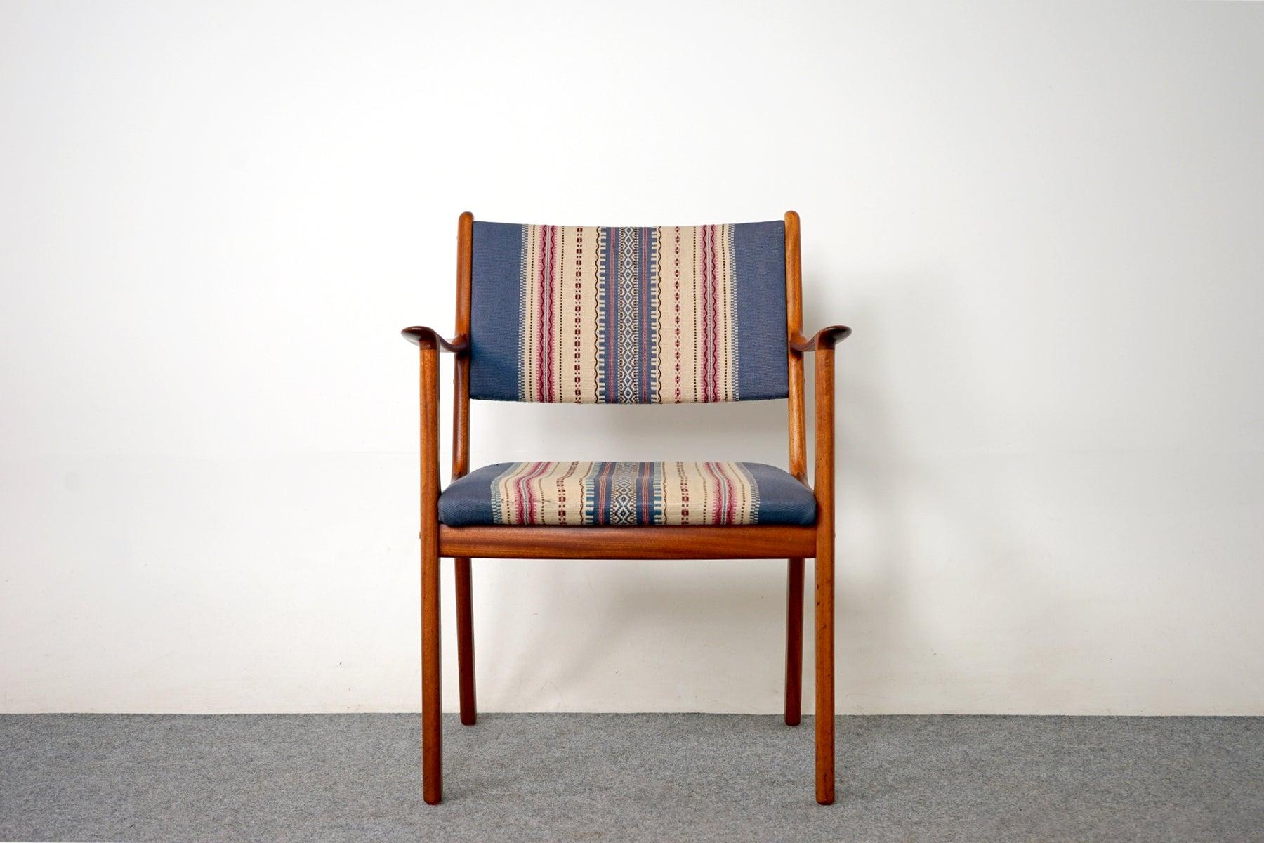 Mahogany Scandinavian Modern Danish Arm Chair by Ole Wanscher In Good Condition In VANCOUVER, CA