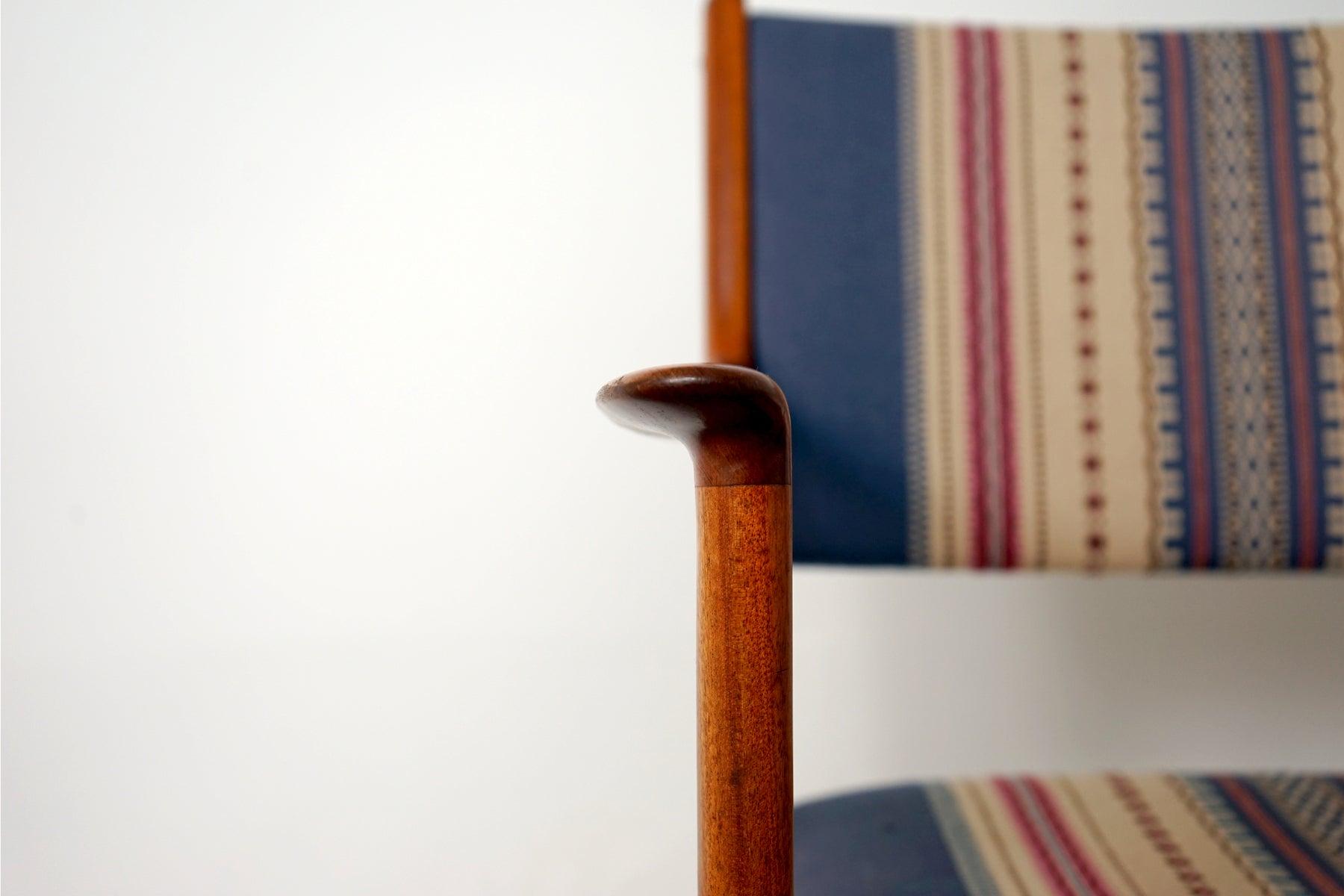 Mid-20th Century Mahogany Scandinavian Modern Danish Arm Chair by Ole Wanscher