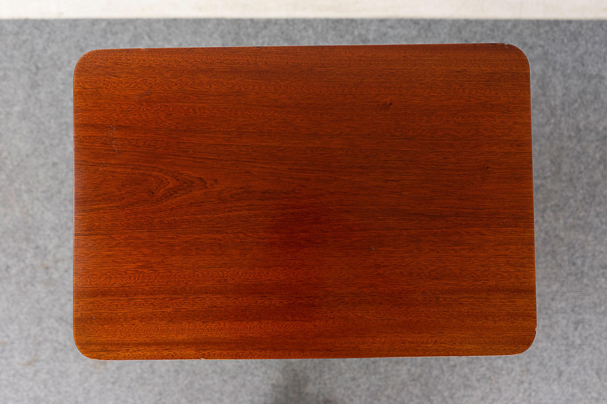 Mahogany Scandinavian Vintage Bedside Table In Good Condition For Sale In VANCOUVER, CA