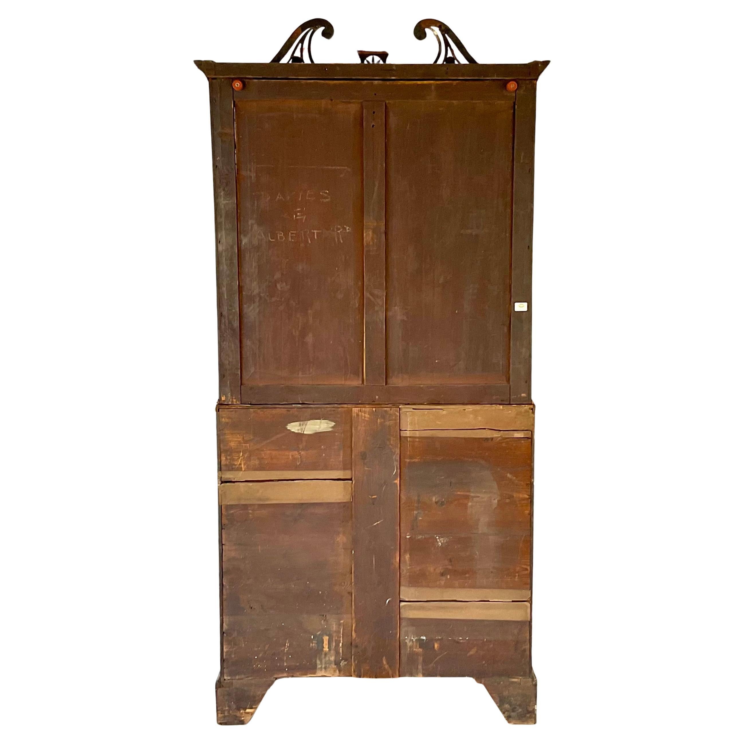 Mahogany Secretaire Bookcase, George III Style For Sale 8