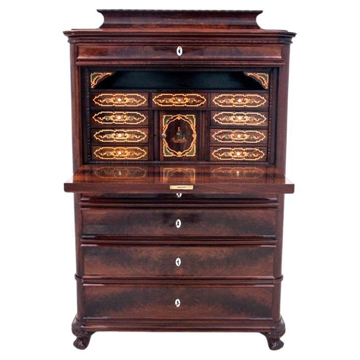 Bureau secrétaire en acajou, Suède, vers 1850