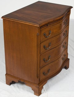 Mahogany Serpentine Front Small Chest Bedside Table Nightstand