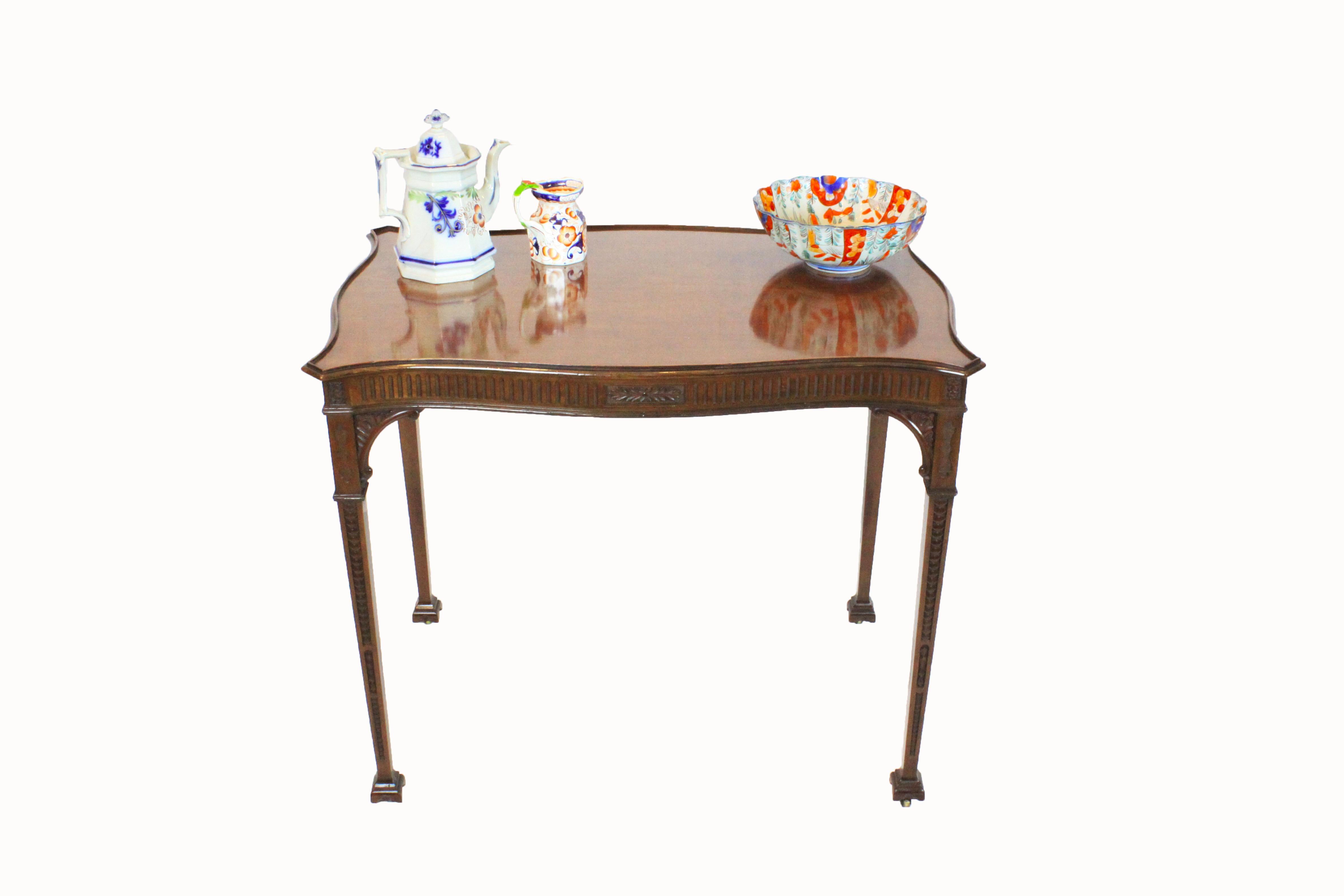 Mahogany Serpentine Silver Table For Sale 8