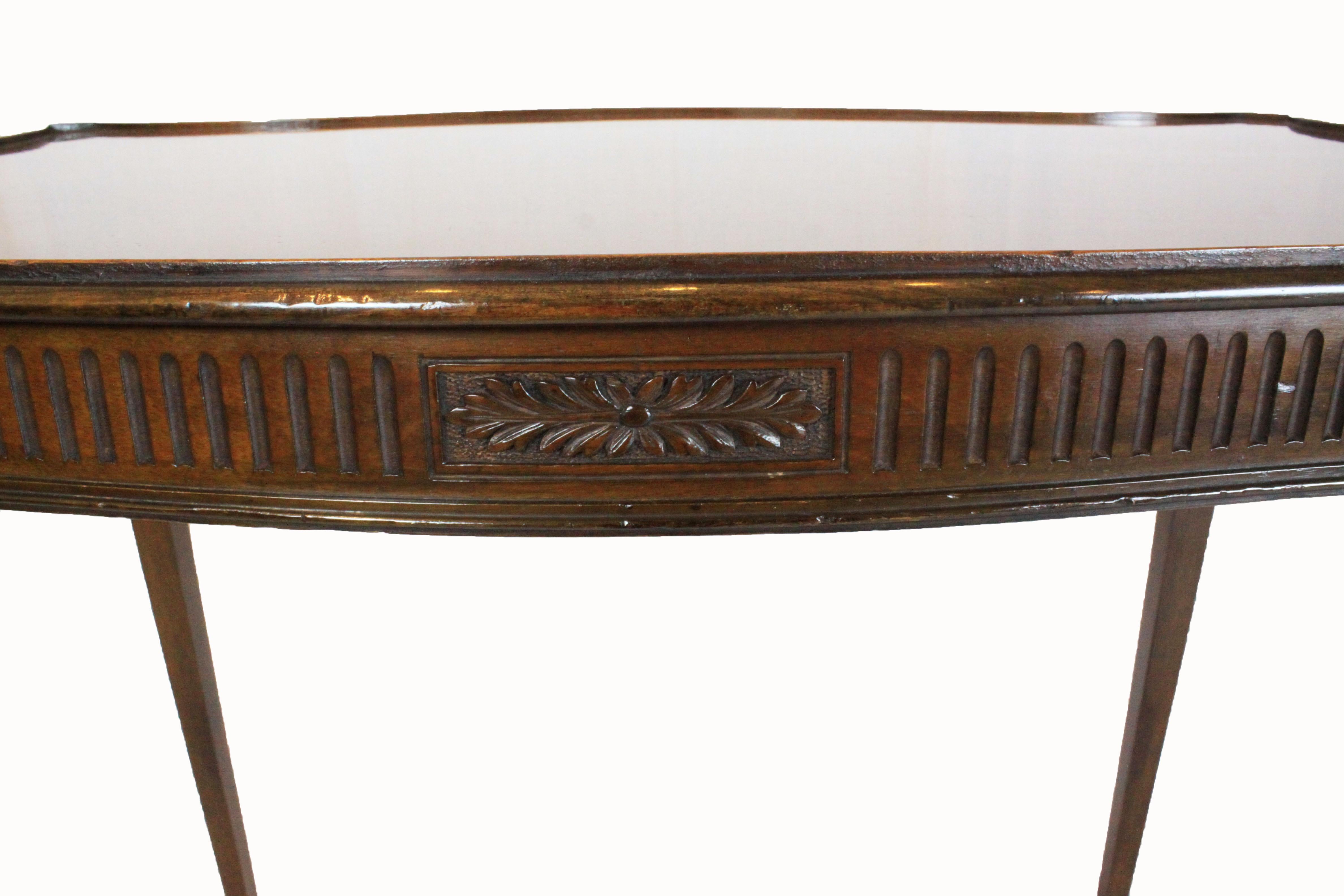 19th Century Mahogany Serpentine Silver Table For Sale
