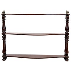 Antique Mahogany Serpentine Three-Tier Shelf