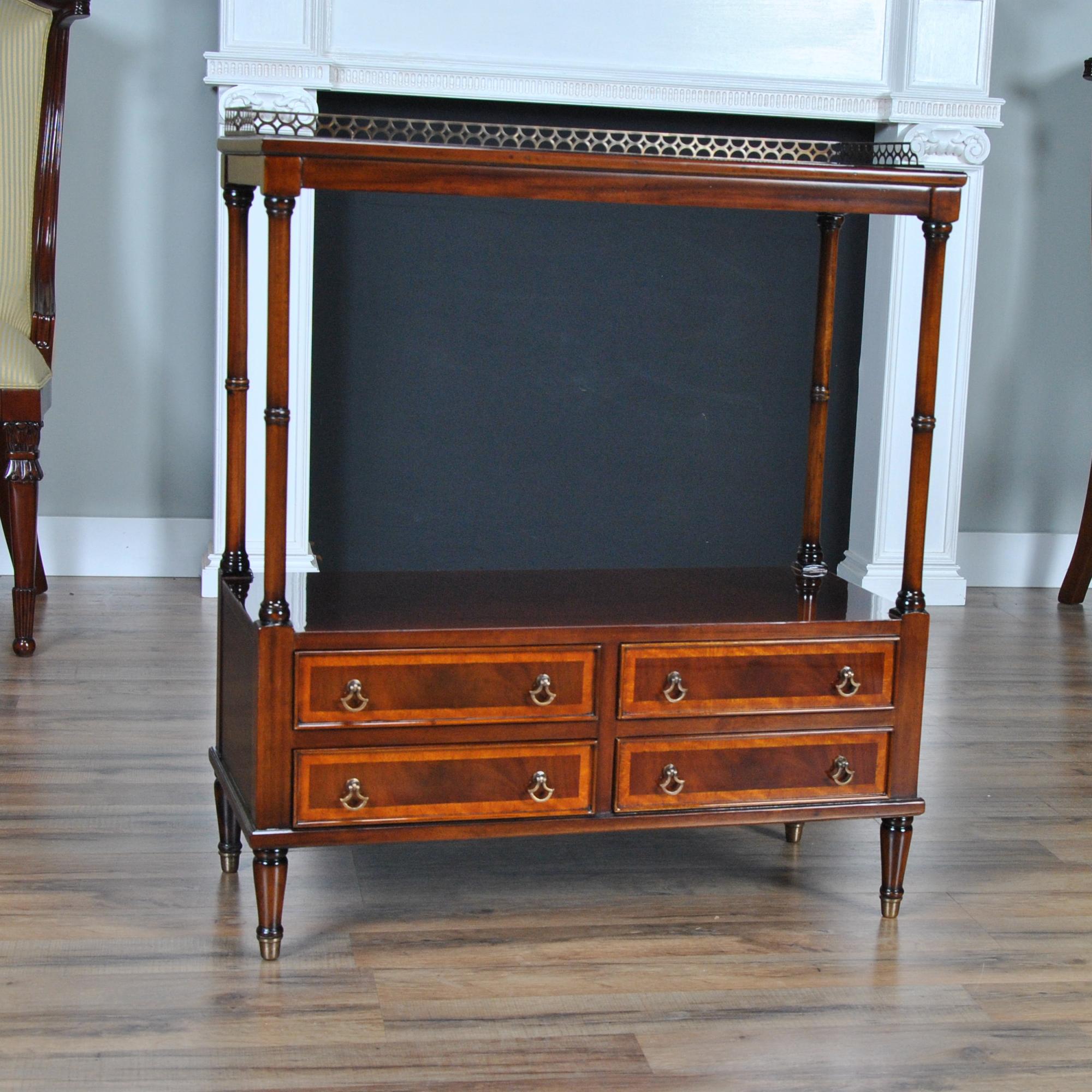 Hand-Carved Mahogany Serving Table  For Sale
