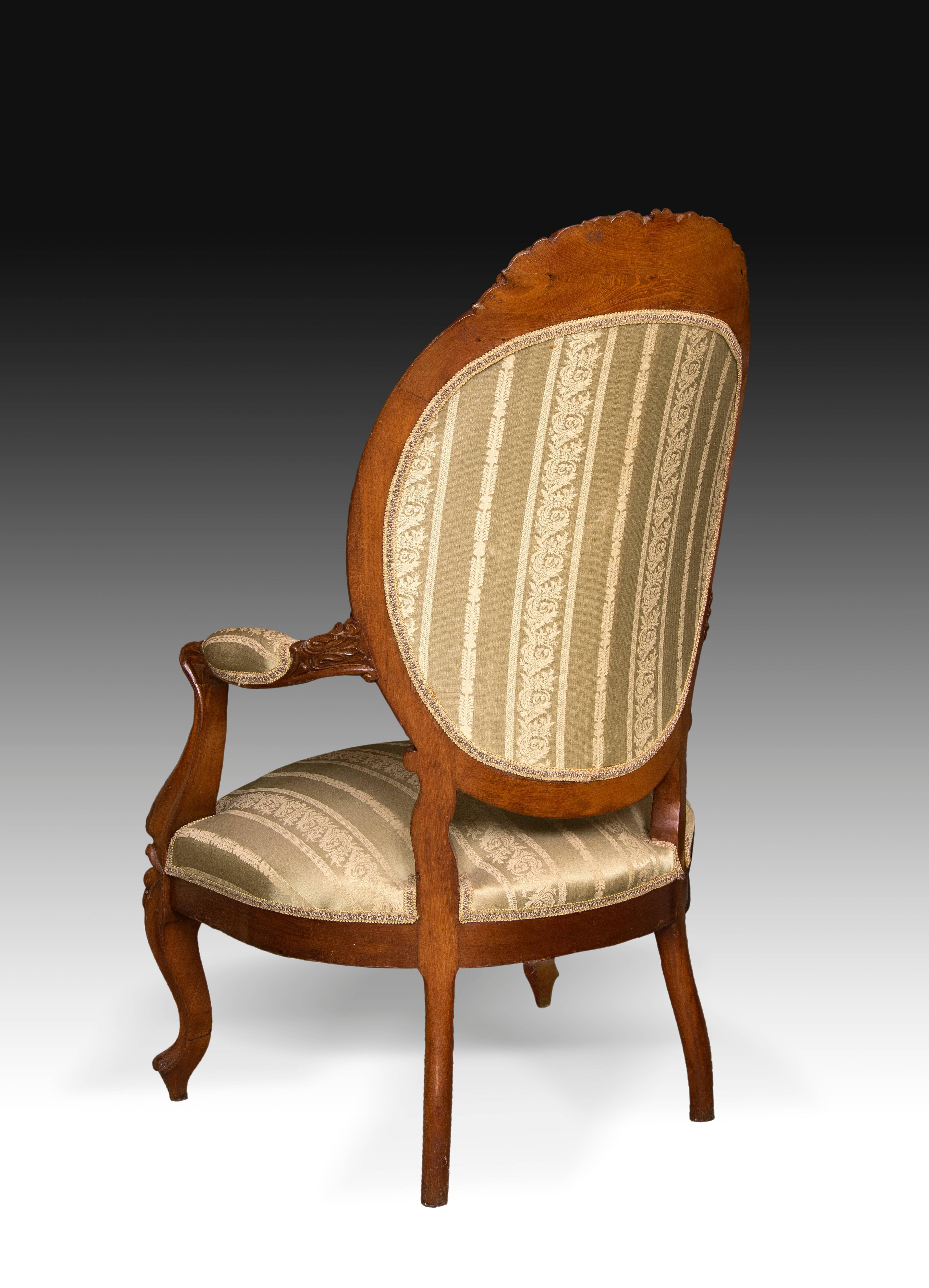 Neoclassical Mahogany Set, Elisabeth II Style, Spain, 19th Century For Sale