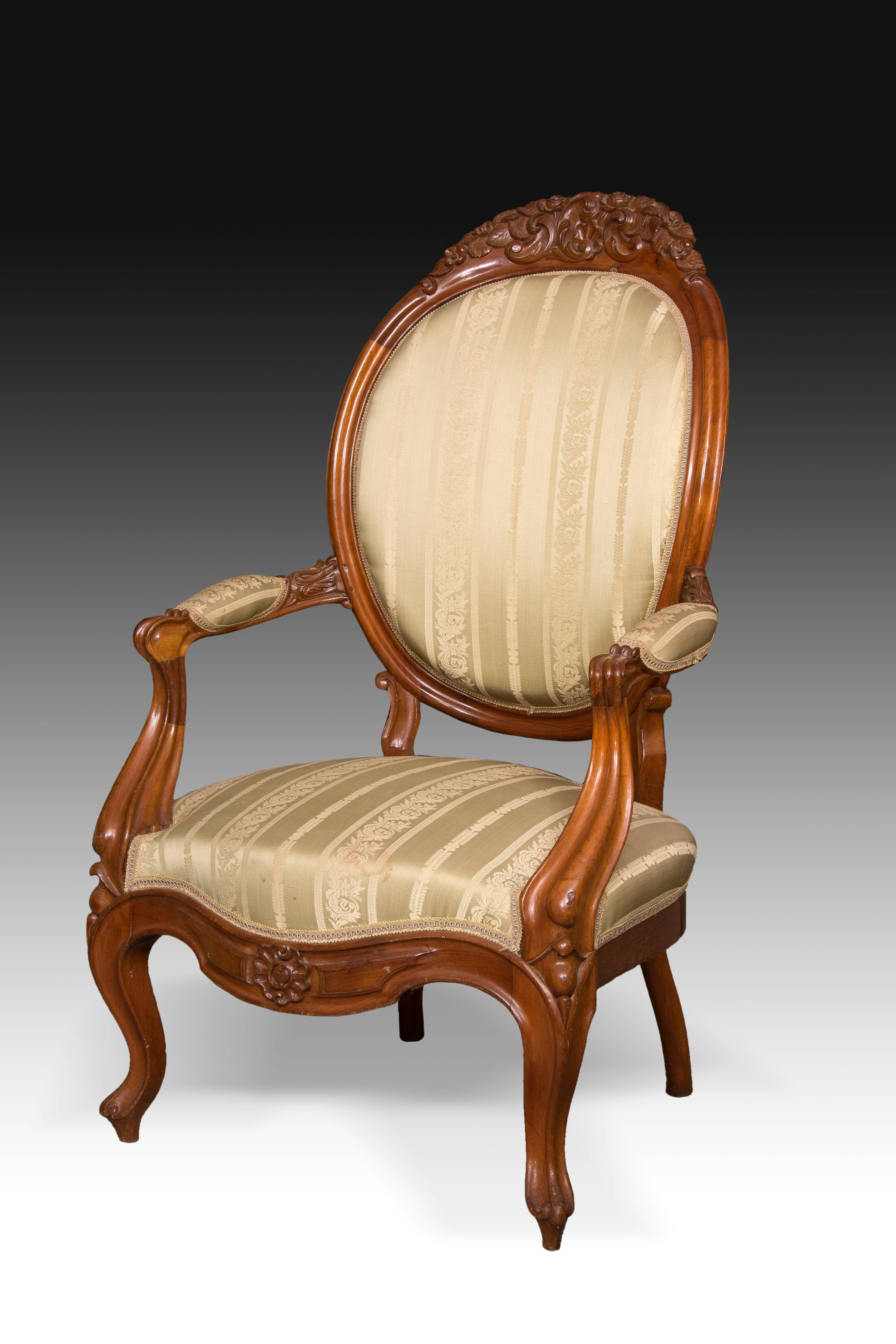 Mahogany Set, Elisabeth II Style, Spain, 19th Century In Excellent Condition For Sale In Madrid, ES