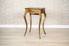 Mahogany Sewing Table with Brass Details from the Late 19th Century