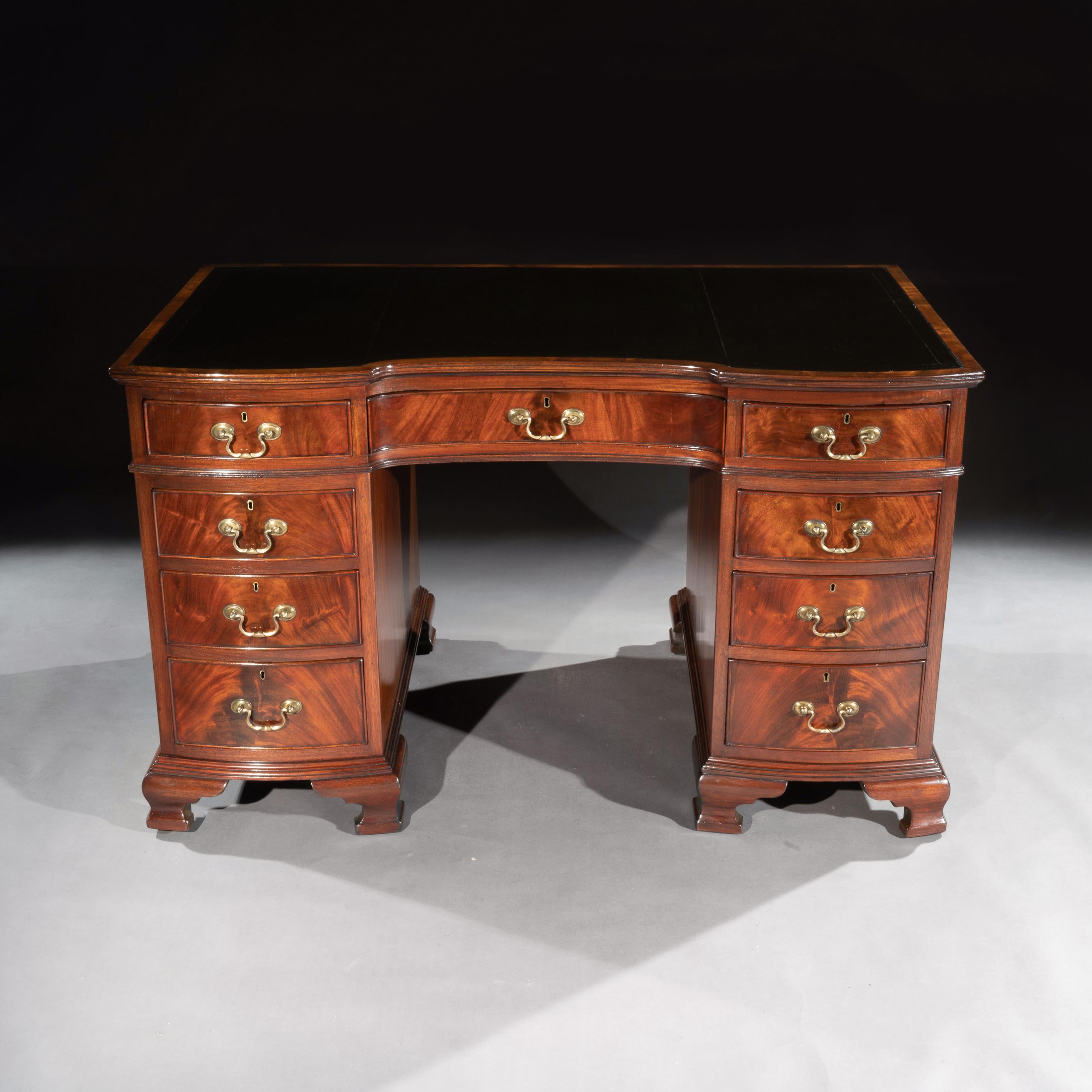 Mahogany Shaped Pedestal Desk by S & H Jewel of Holborn 4