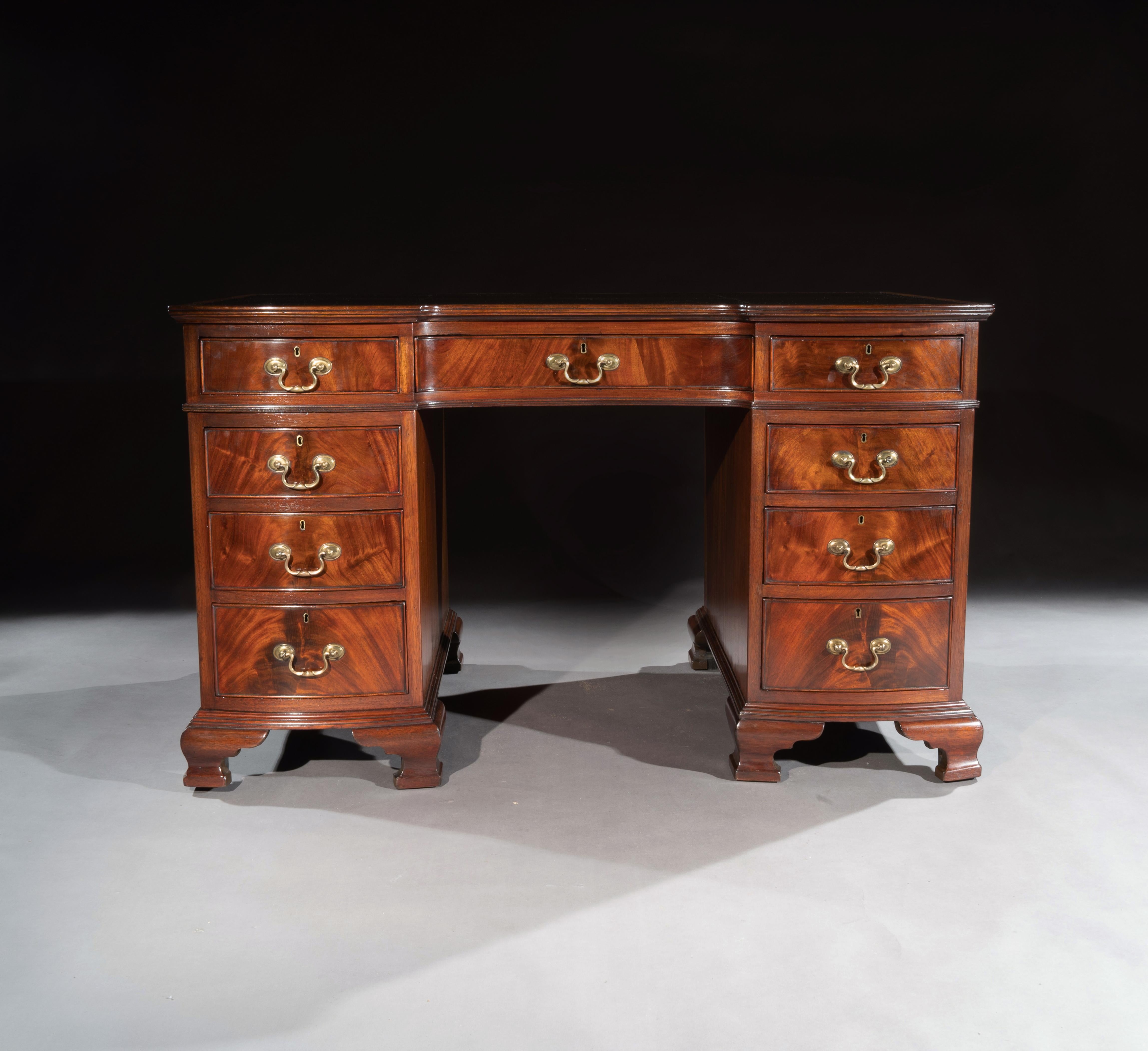 Mahogany Shaped Pedestal Desk by S & H Jewel of Holborn 5