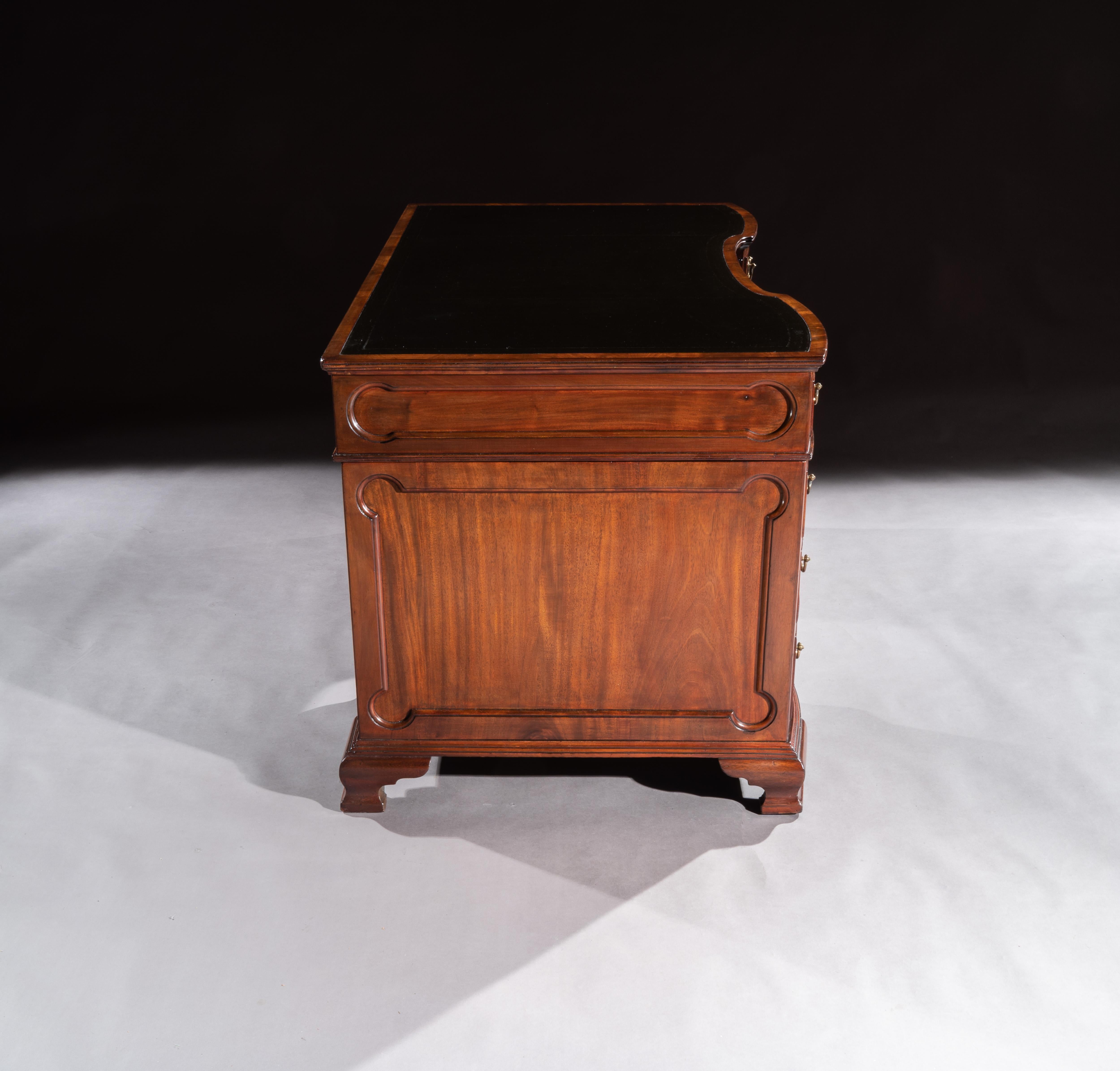 Mahogany Shaped Pedestal Desk by S & H Jewel of Holborn 6