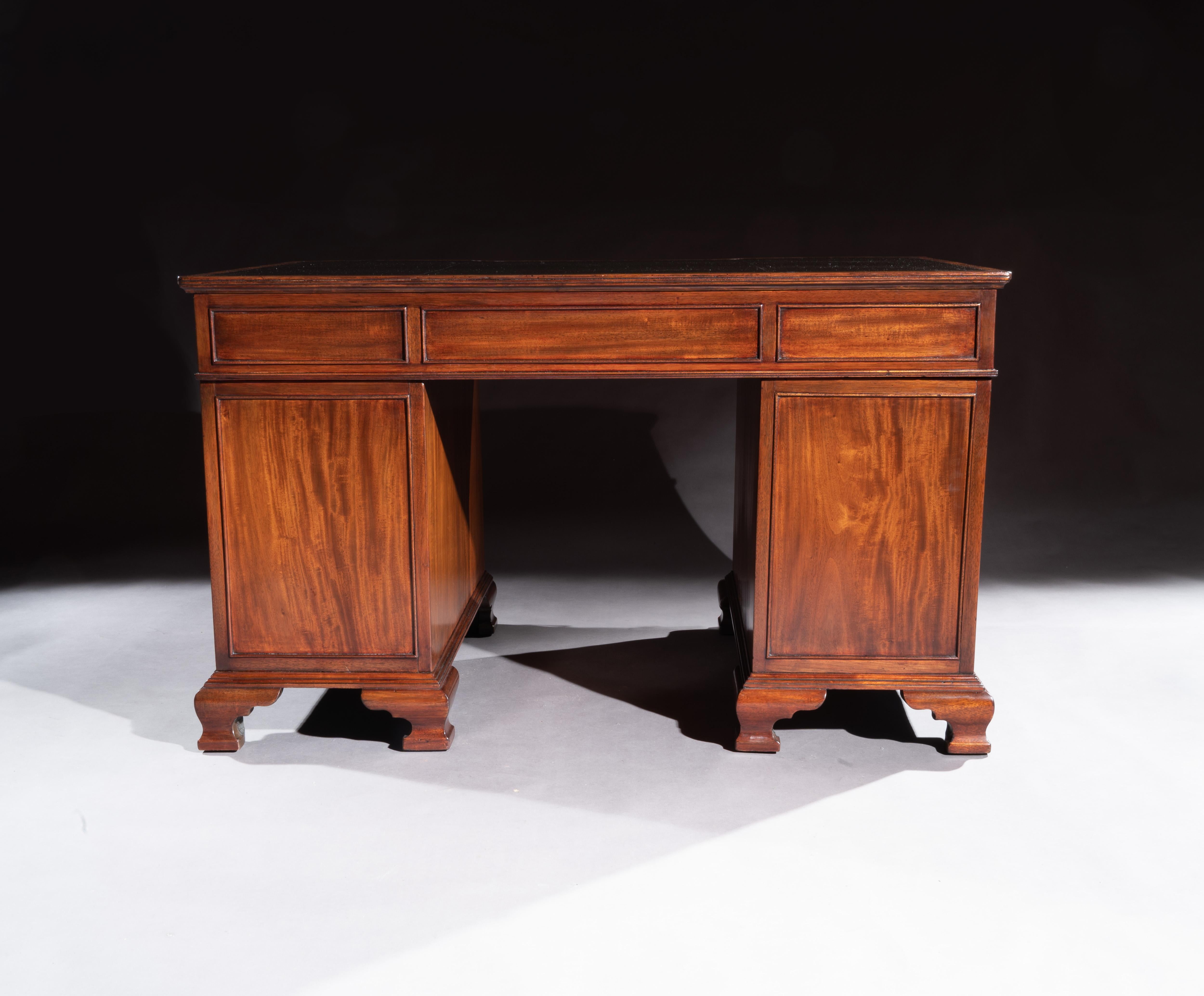 Mahogany Shaped Pedestal Desk by S & H Jewel of Holborn 7