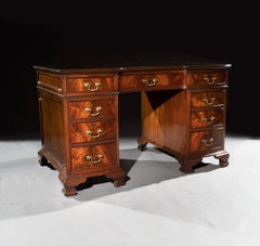 Mahogany Shaped Pedestal Desk by S & H Jewel of Holborn