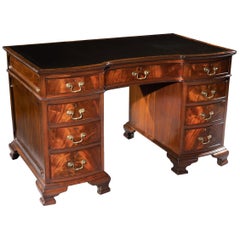 Antique Mahogany Shaped Pedestal Desk by S & H Jewel of Holborn