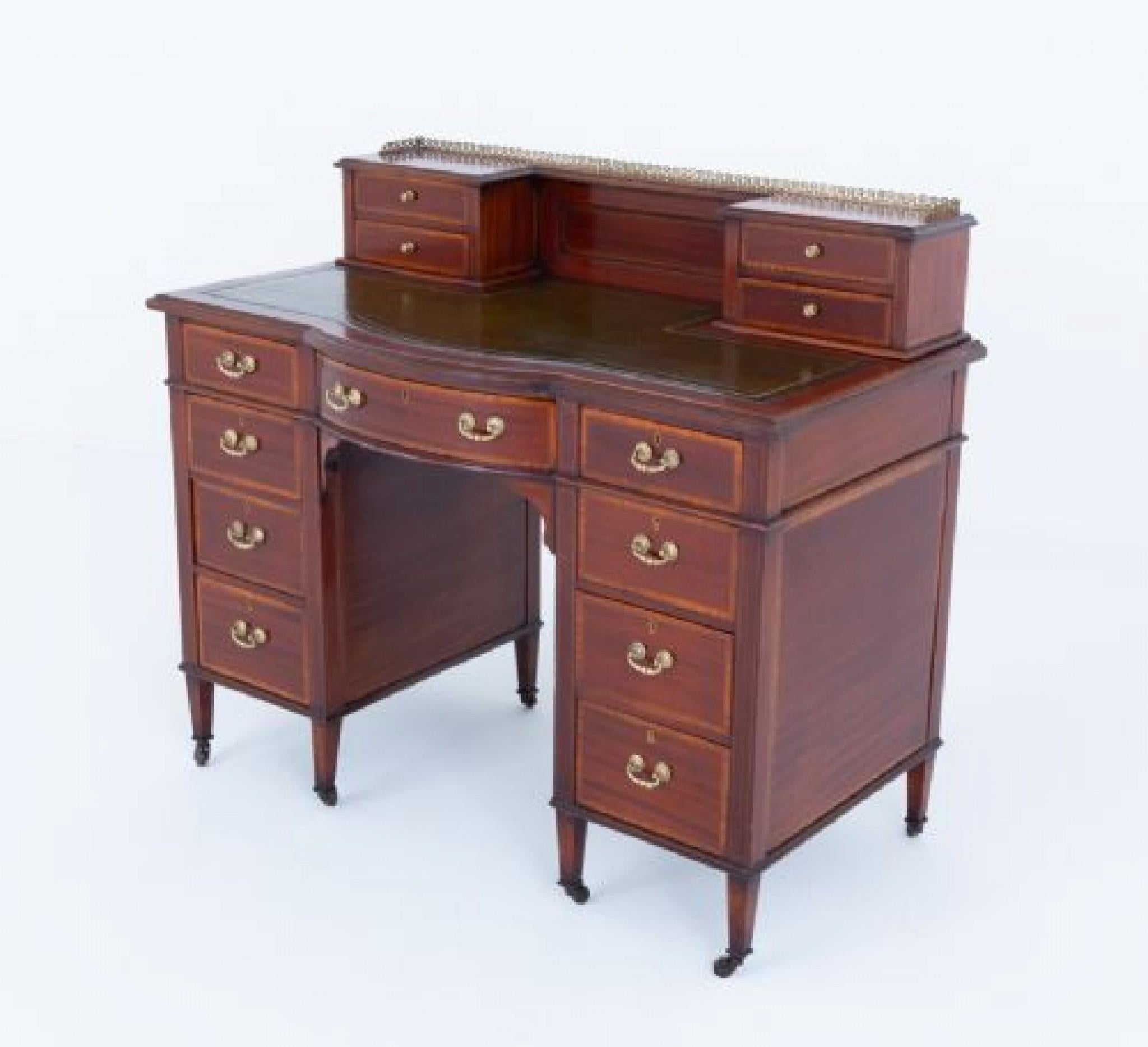 Mahogany Sheraton Desk Writing Table 1880 For Sale 7