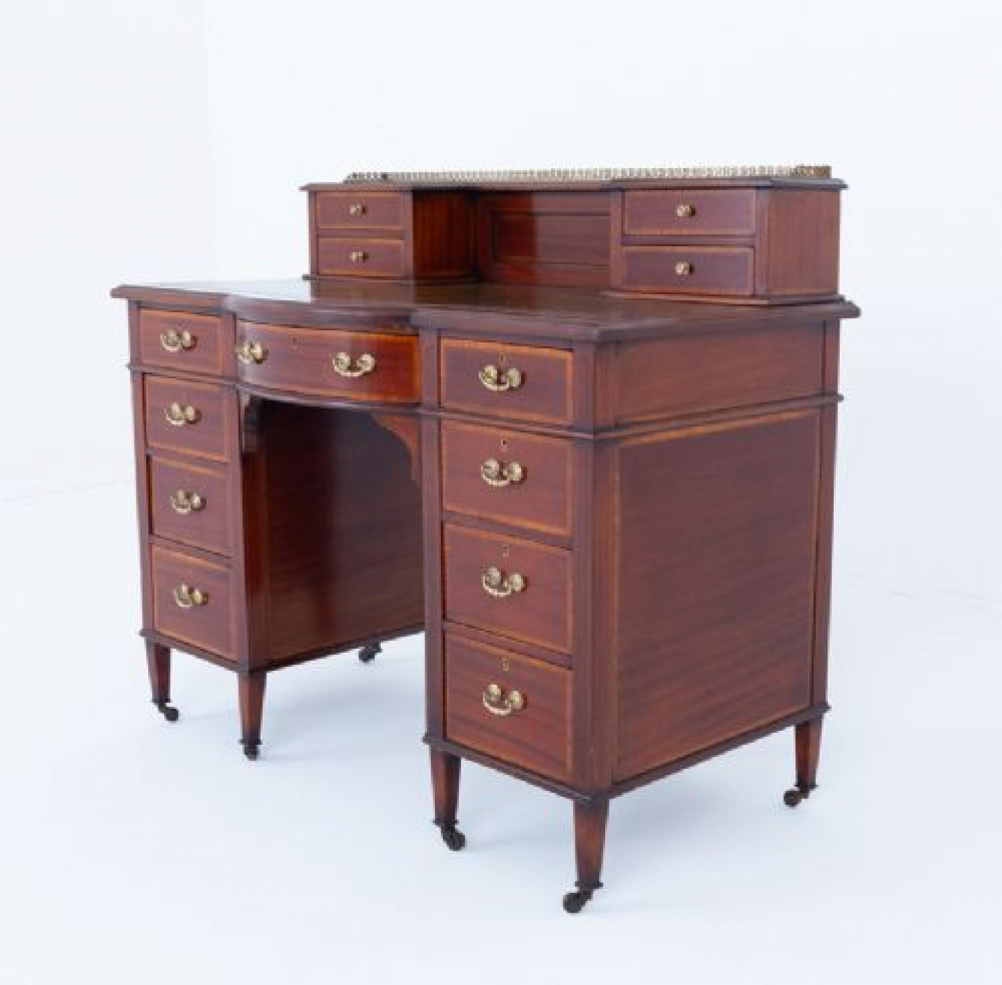 Revival Mahogany Sheraton Desk Writing Table 1880 For Sale