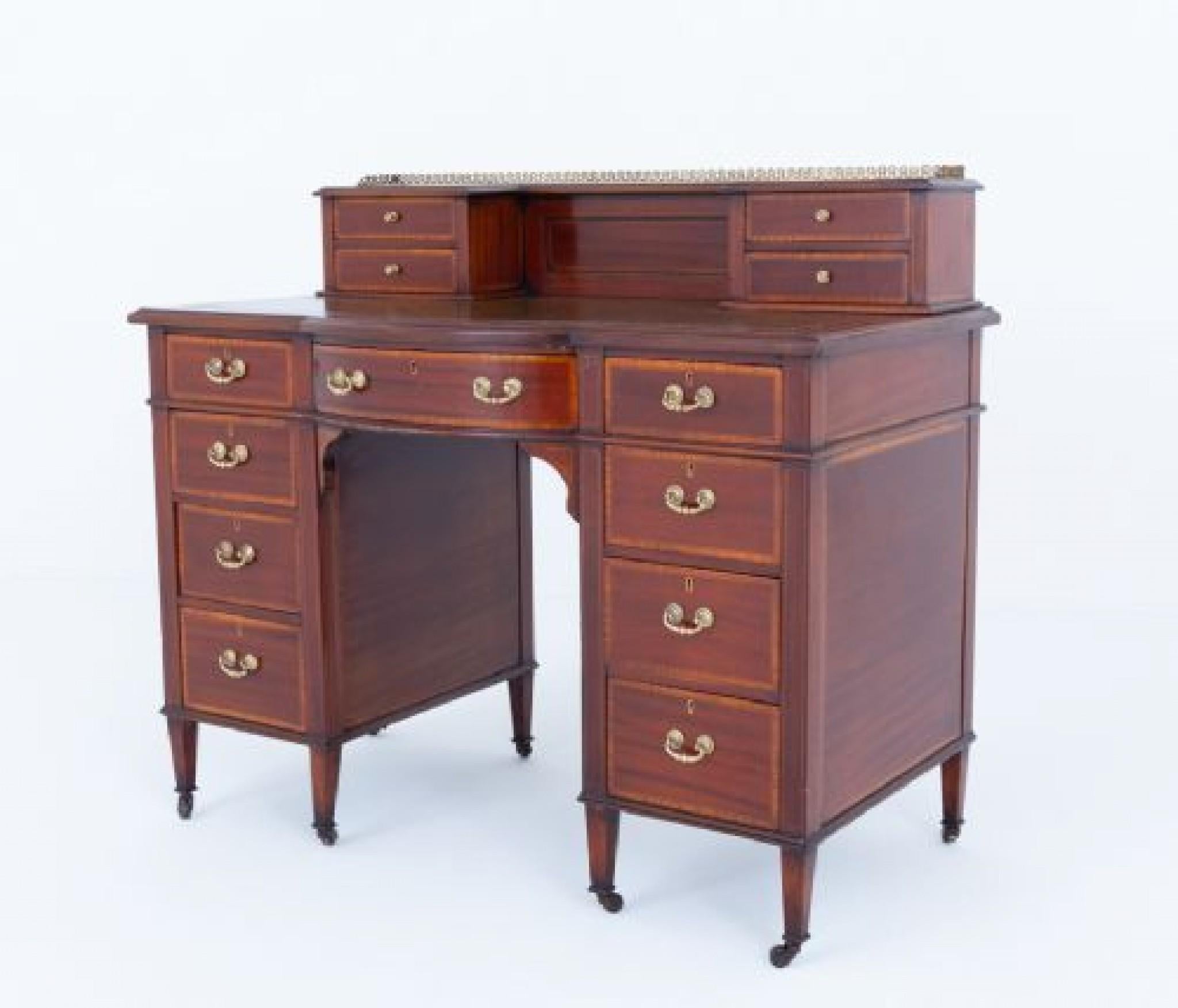 19th Century Mahogany Sheraton Desk Writing Table 1880 For Sale