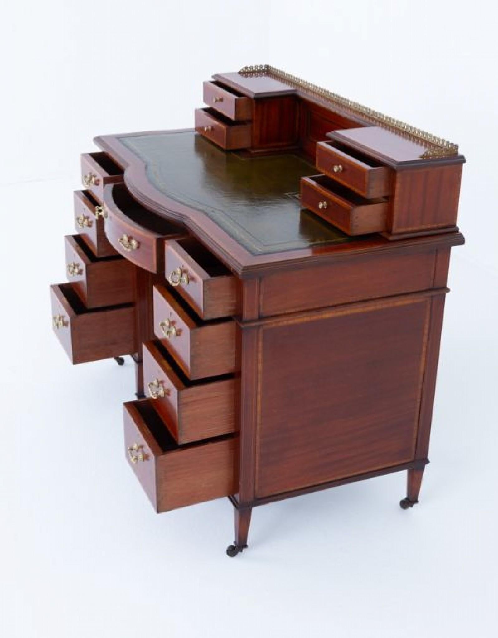 Mahogany Sheraton Desk Writing Table 1880 For Sale 1