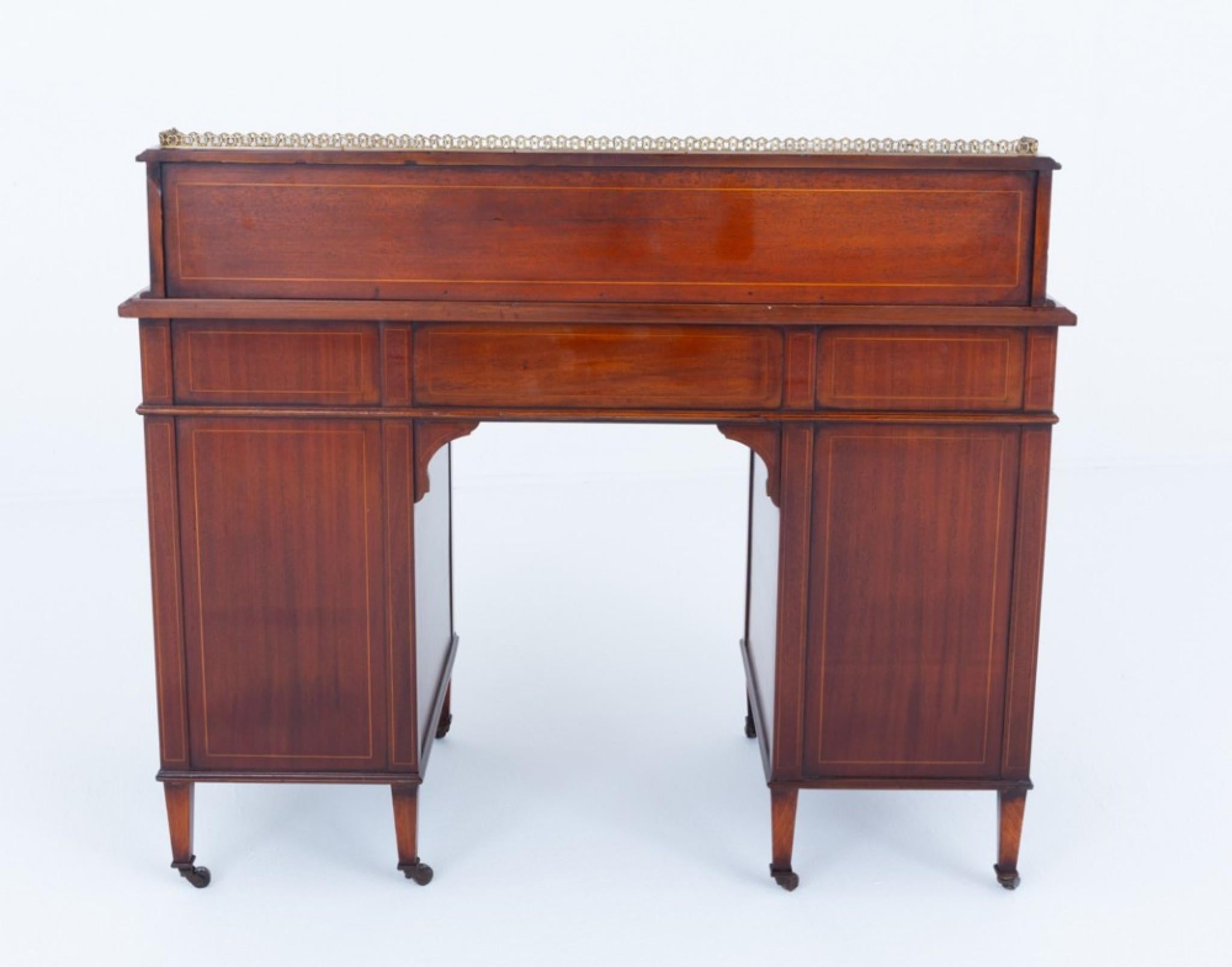 Mahogany Sheraton Desk Writing Table 1880 For Sale 4