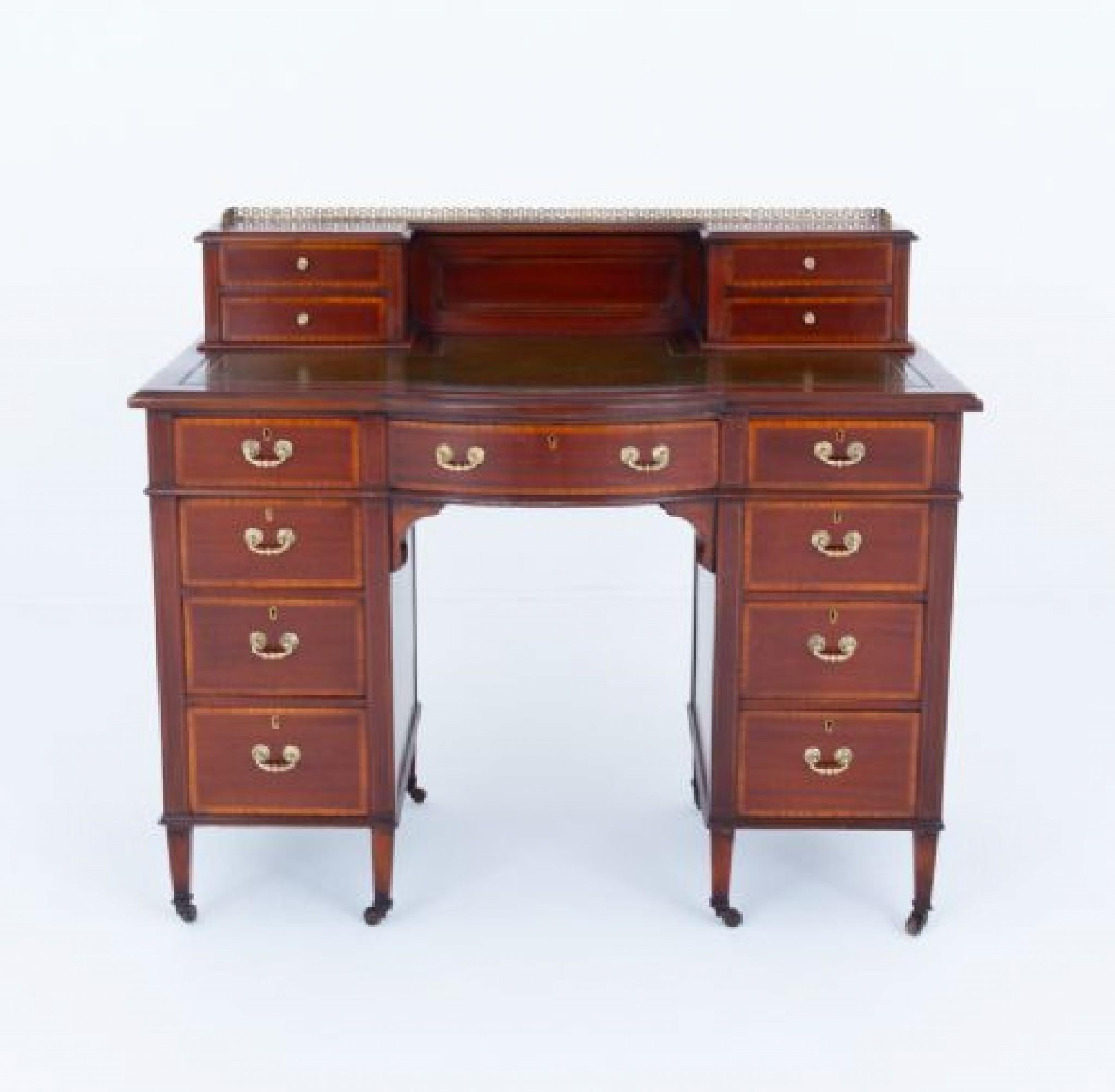 Mahogany Sheraton Desk Writing Table 1880 For Sale 5