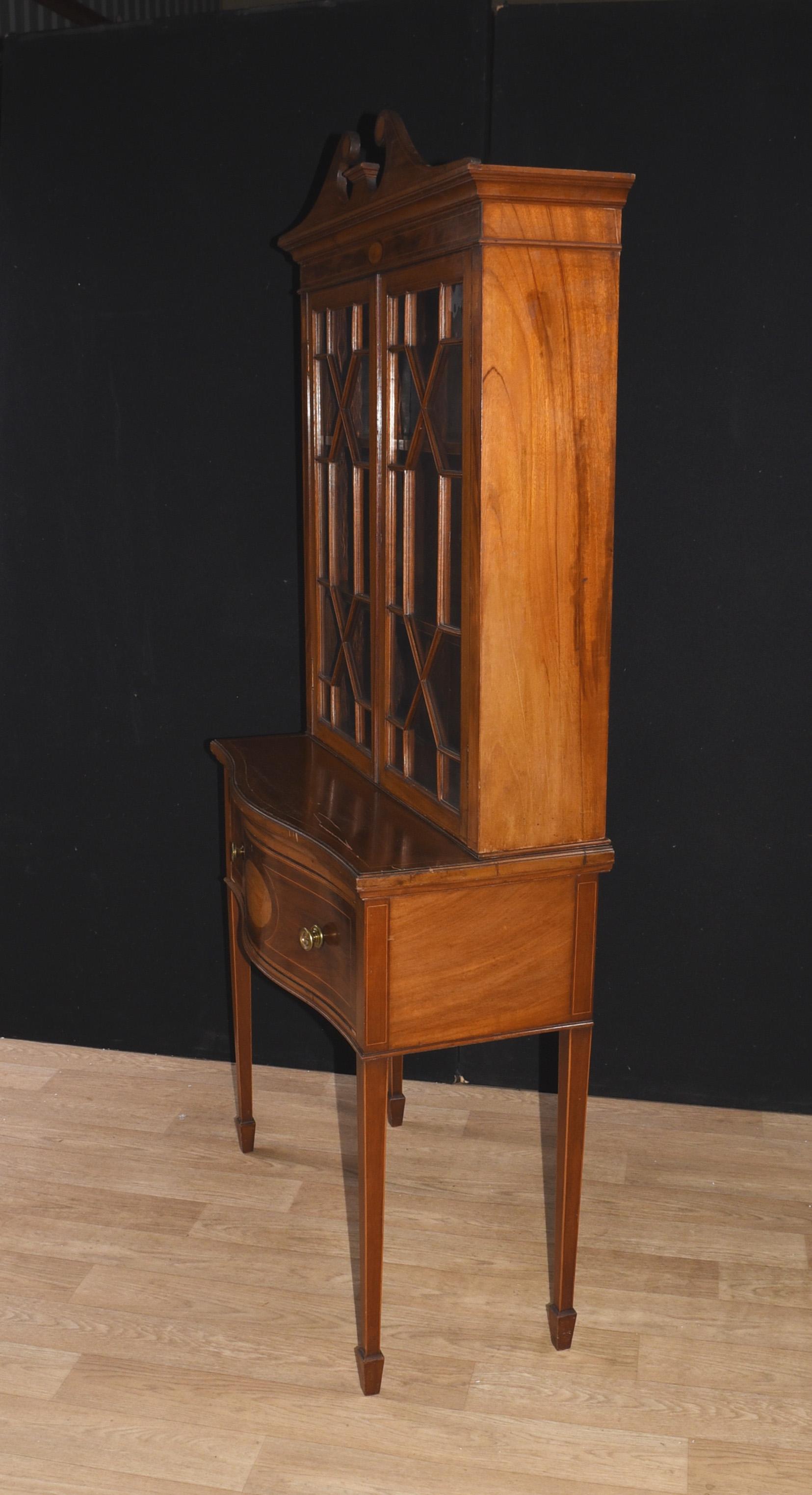 Mahogany Sheraton Regency Display Cabinet Bookcase For Sale 3