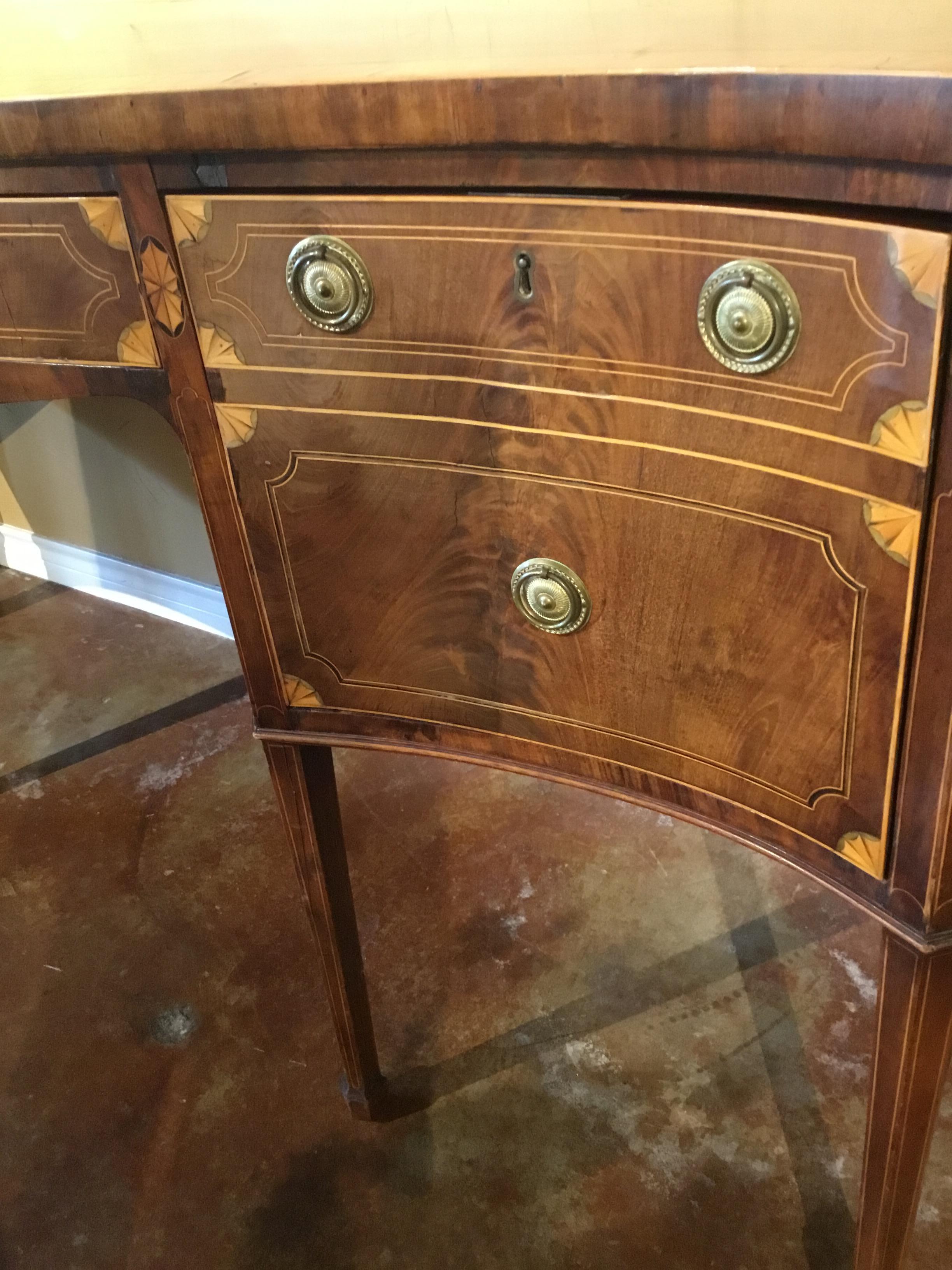 Mahogany Sheraton Style Sideboard, 18th Century with Satinwood Banding For Sale 2