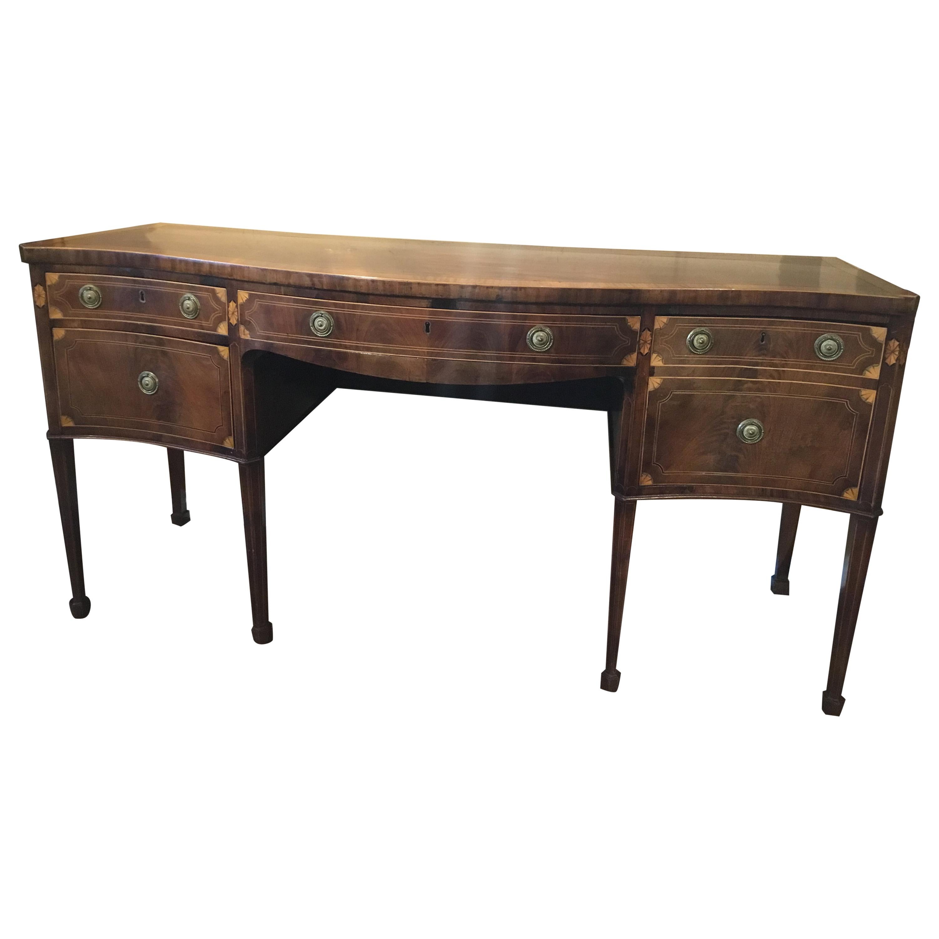 Mahogany Sheraton Style Sideboard, 18th Century with Satinwood Banding For Sale