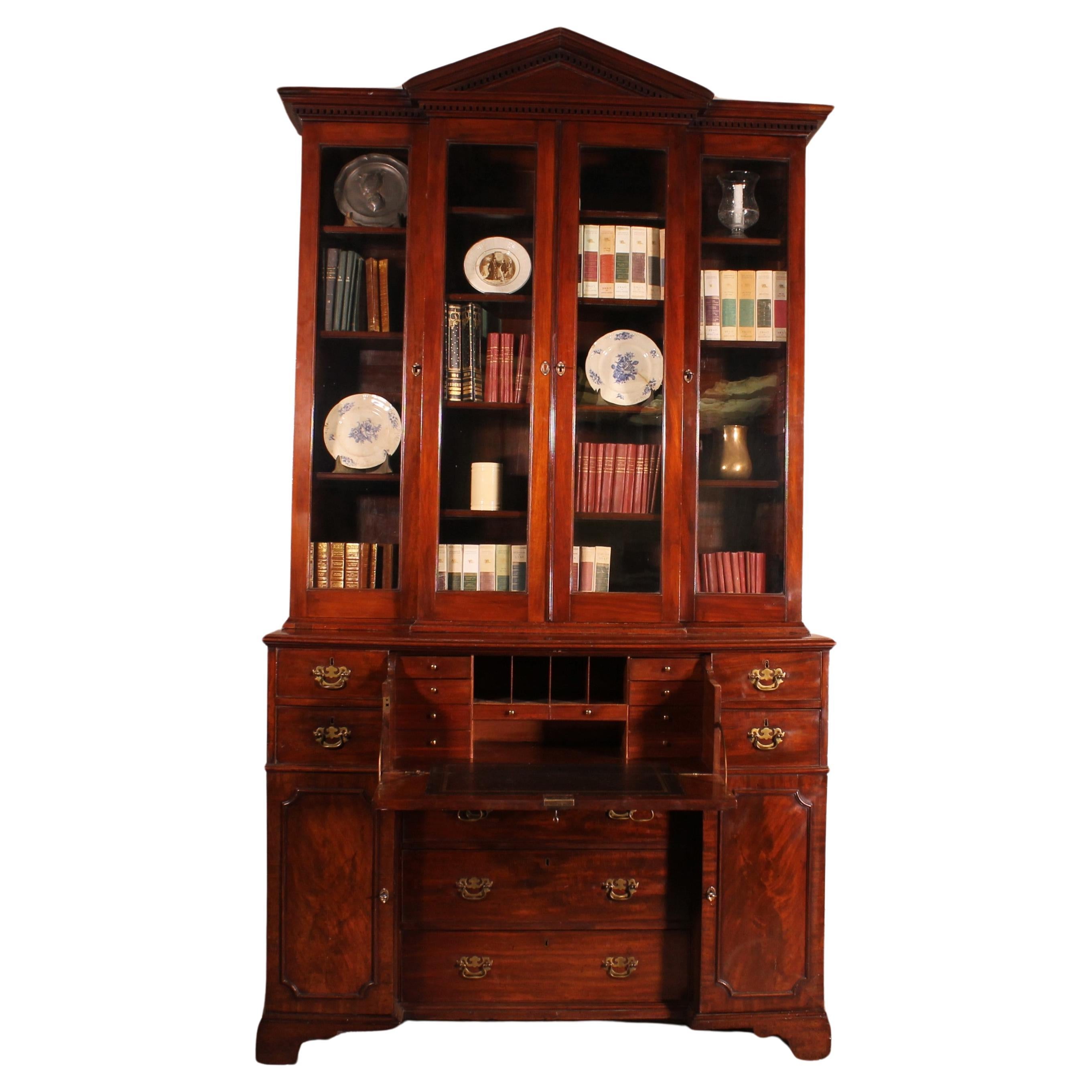 Mahogany Showcase Cabinet Or Library From The 18th Century